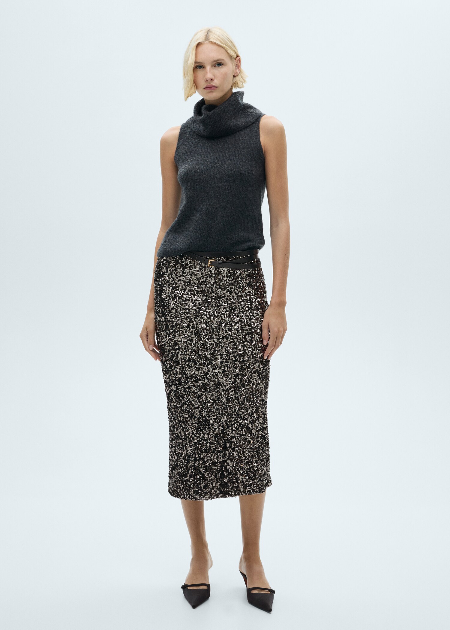 Sequin midi skirt - General plane