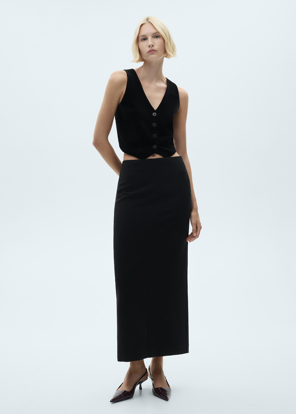 Cropped velvet vest - image 2