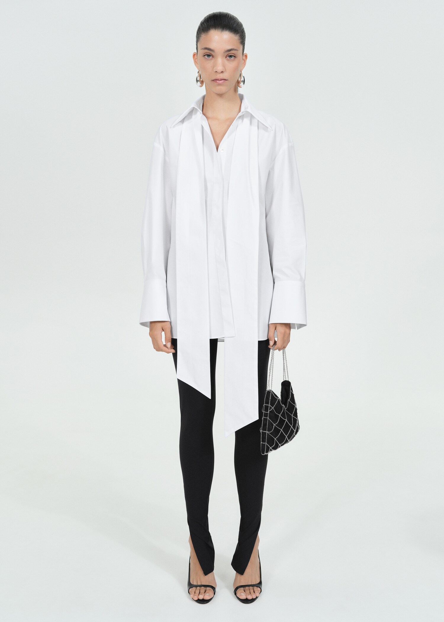 Oversized lace blouse - General plane