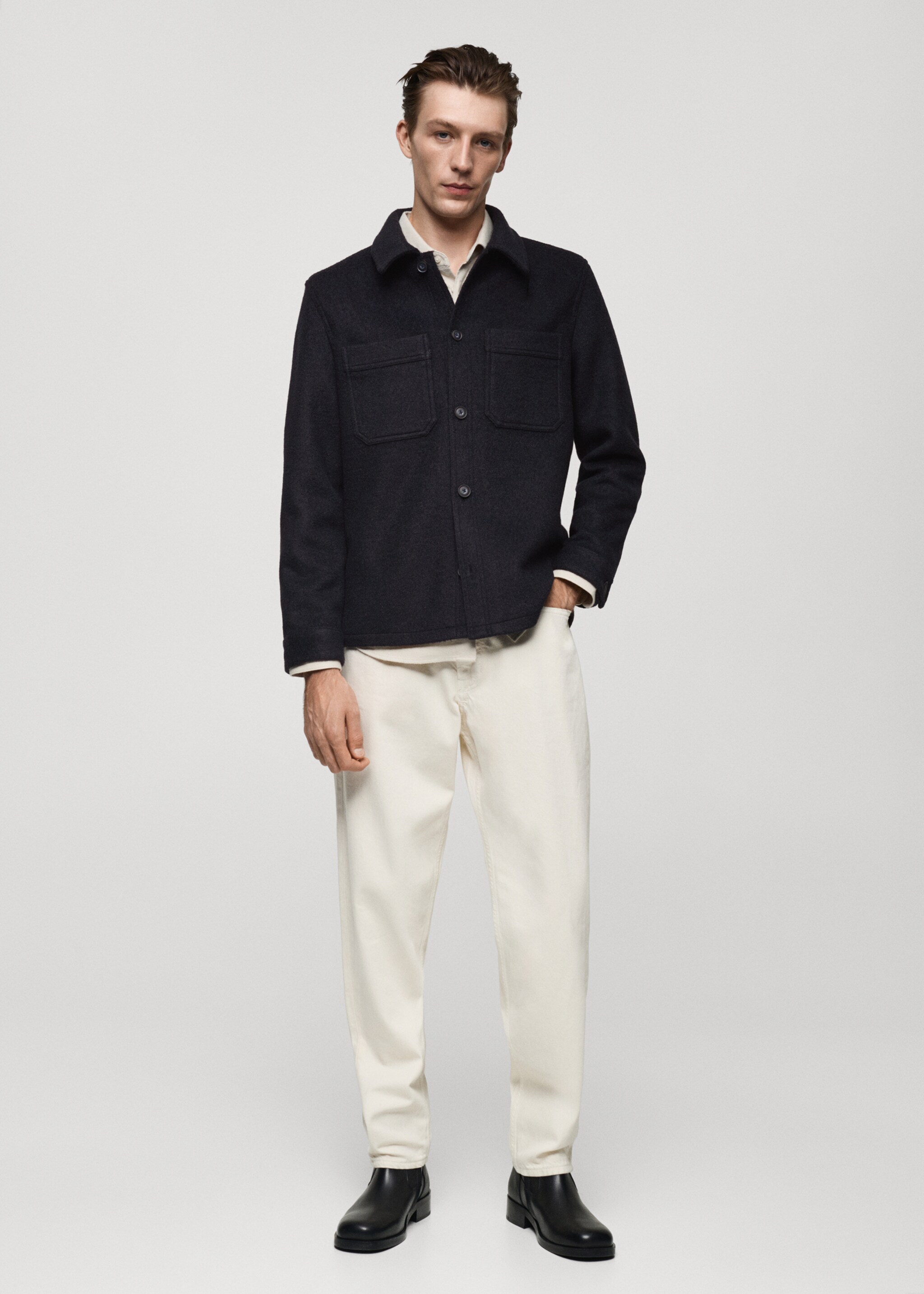 Wool jacket with pockets - General plane
