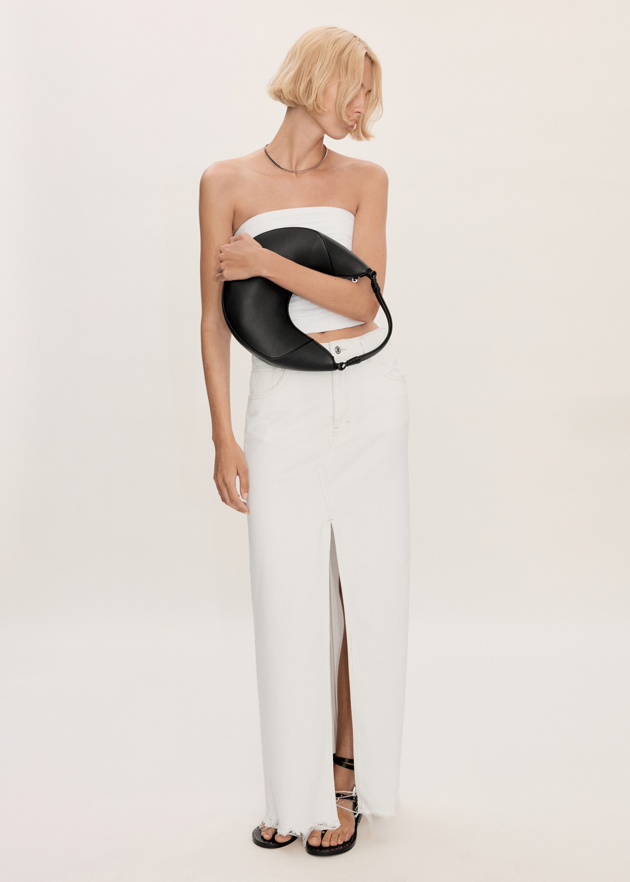 Slit denim skirt - General plane