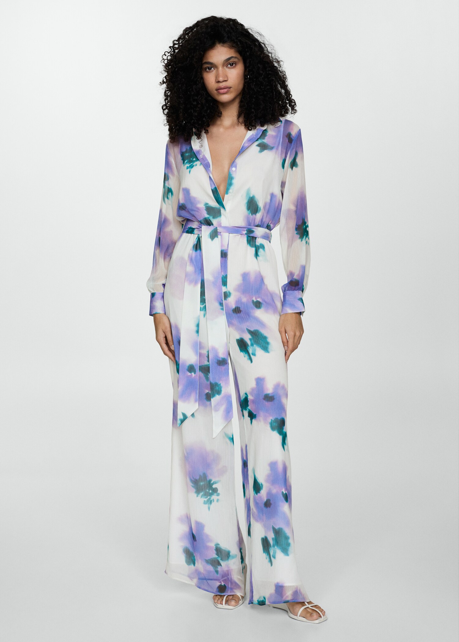 Printed jumpsuit with bow - General plane