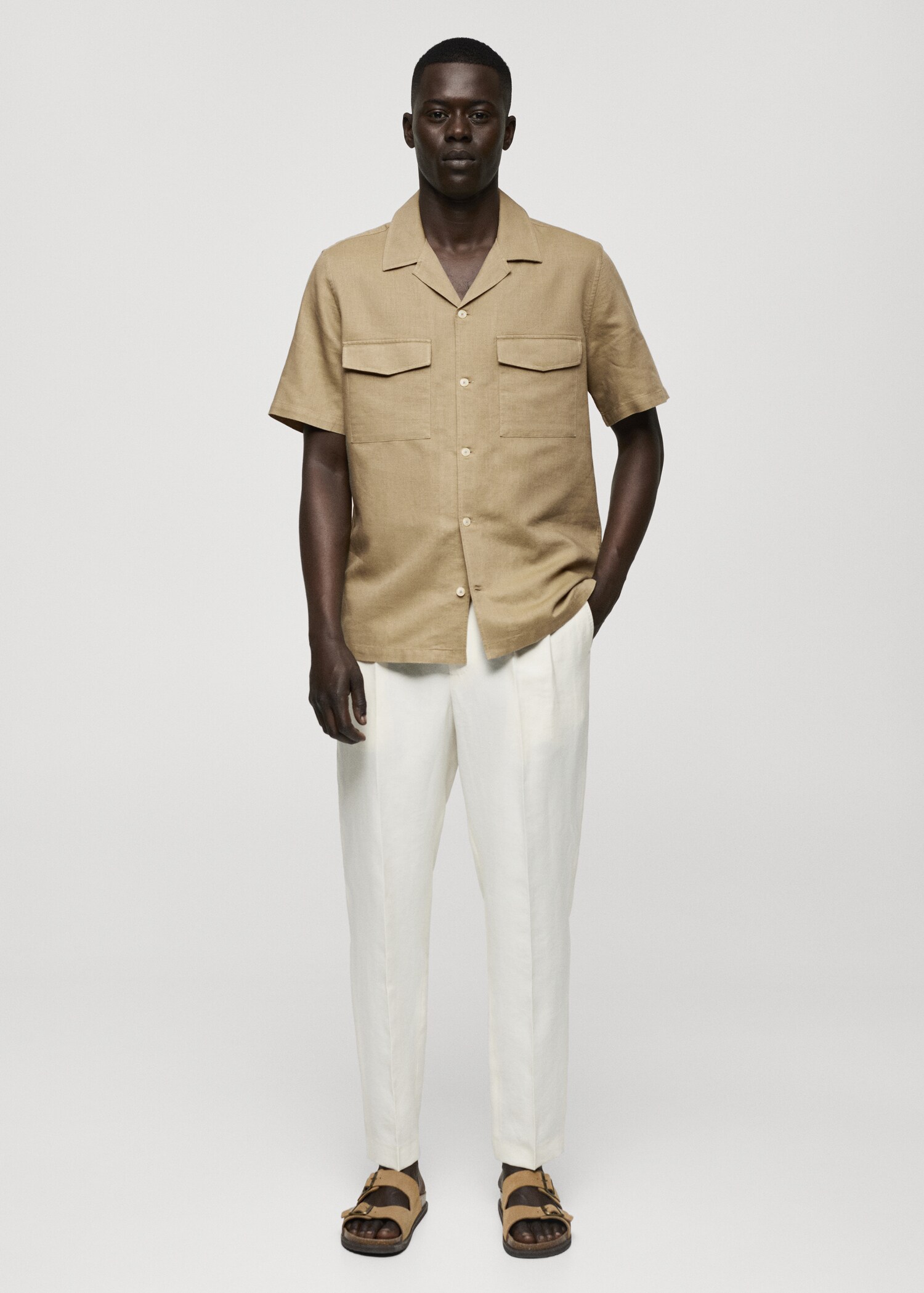 Regular-fit linen cotton shirt - General plane