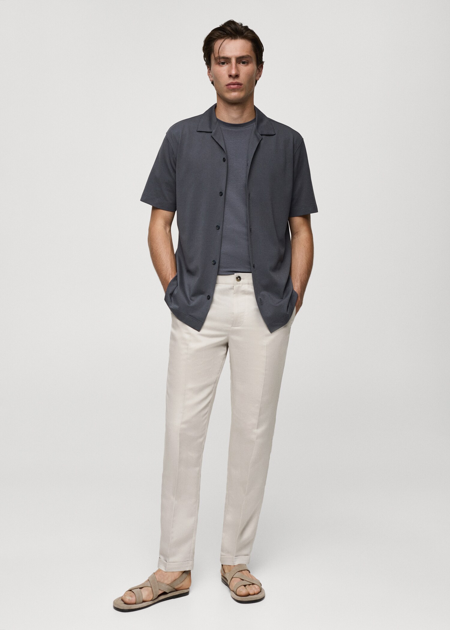 Pantalon lin Tencel cordon - Plan général