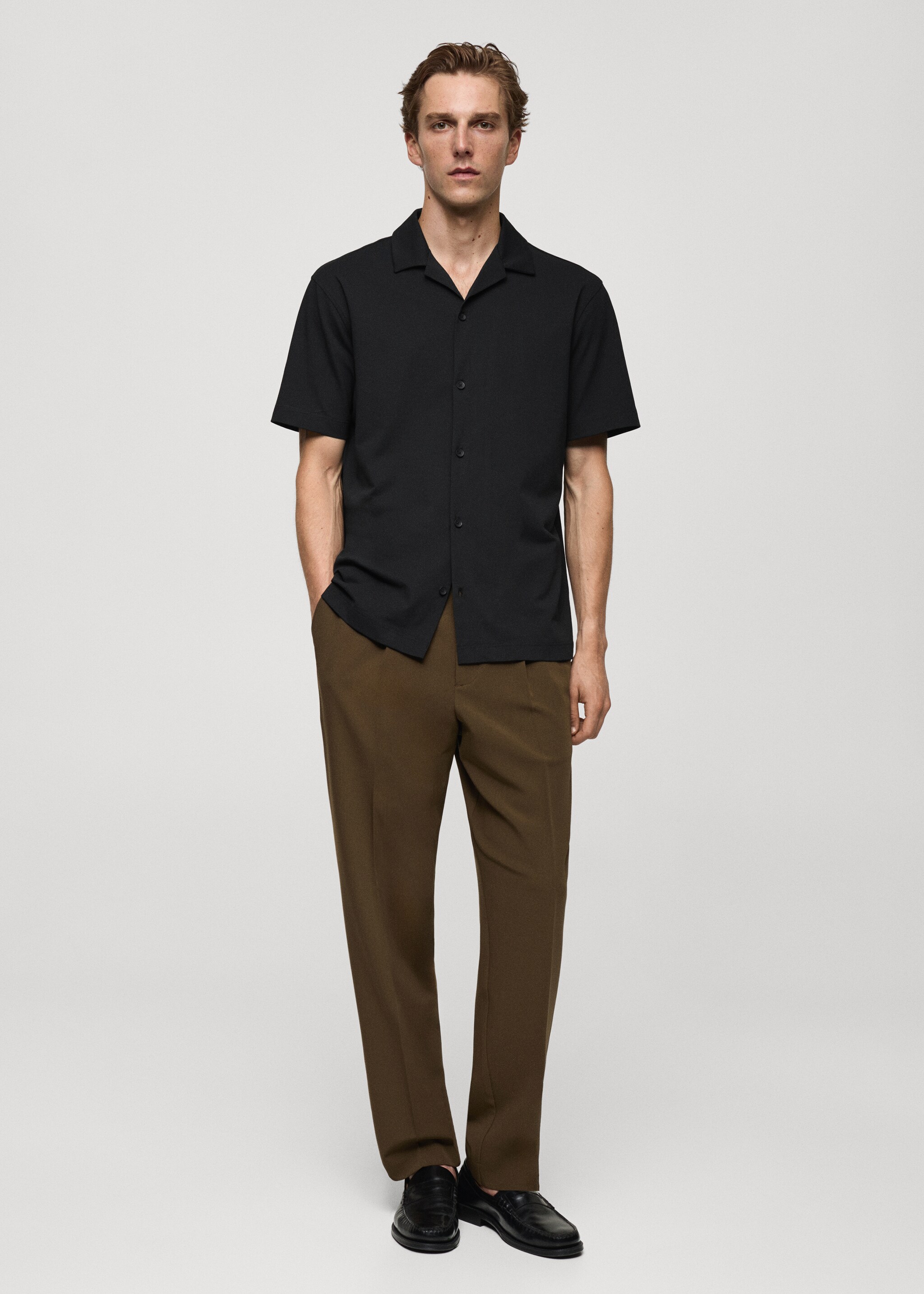 Bowling collar cotton shirt - General plane