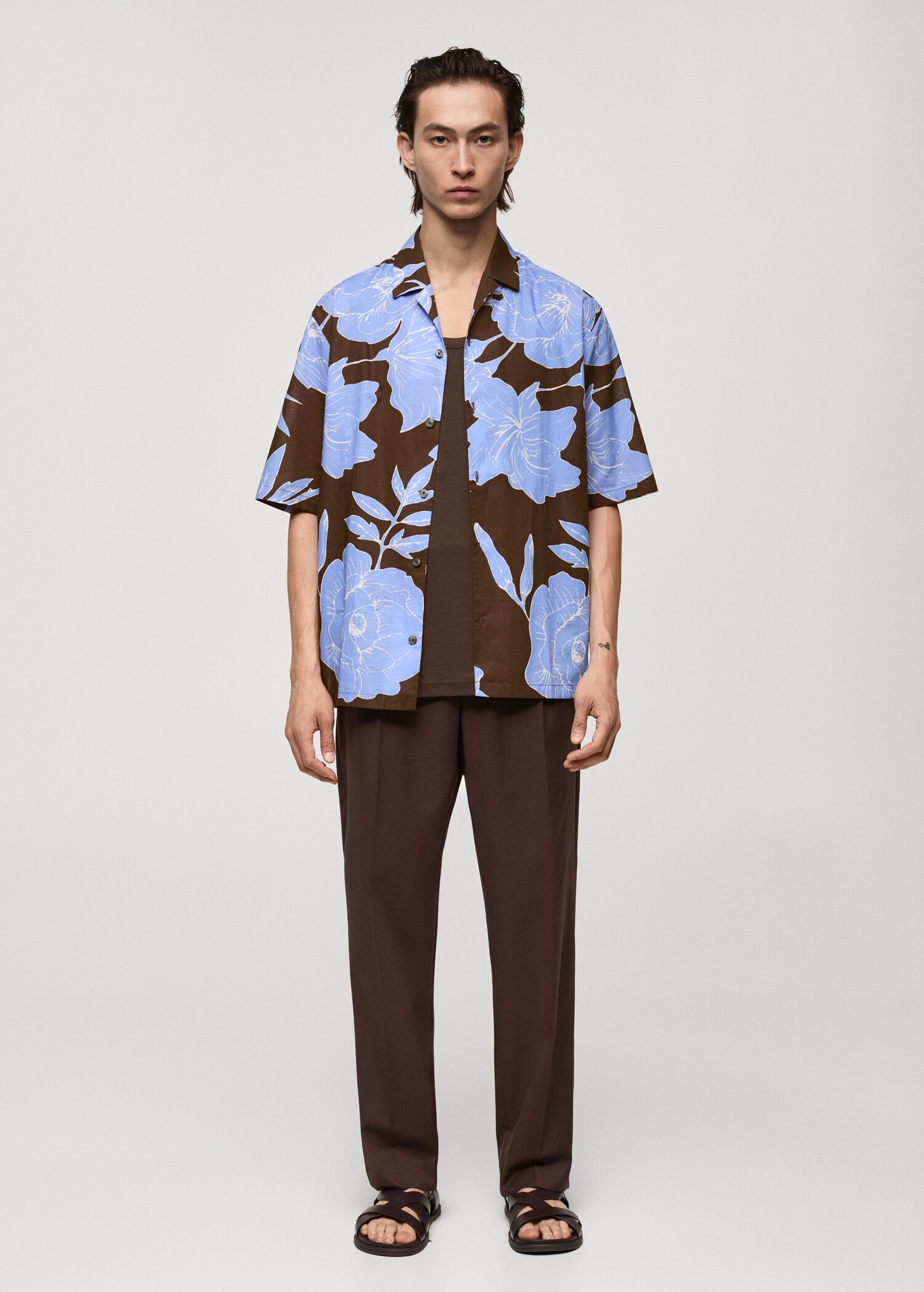 Regular-fit printed cotton shirt - General plane