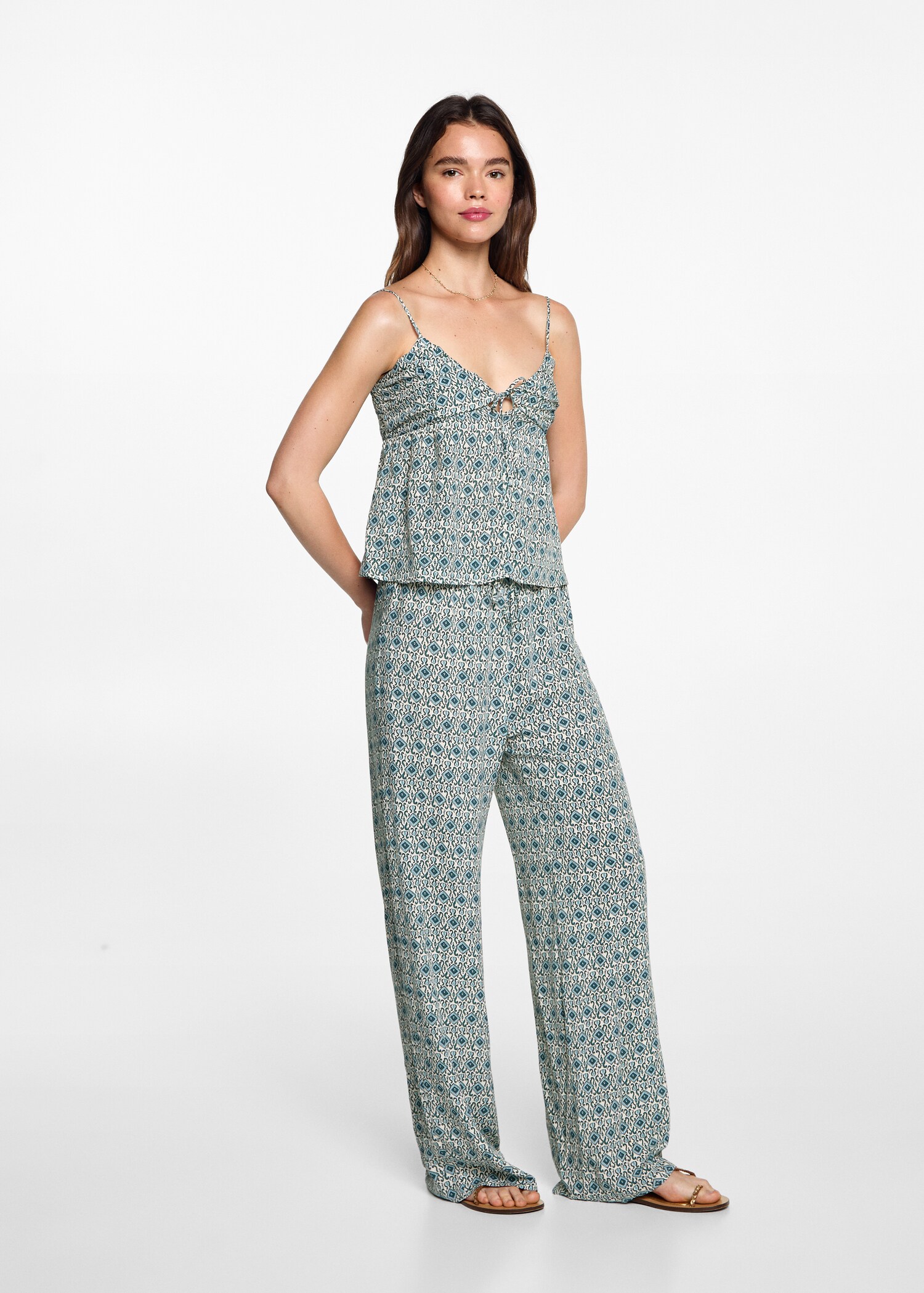 Printed straight trousers - General plane