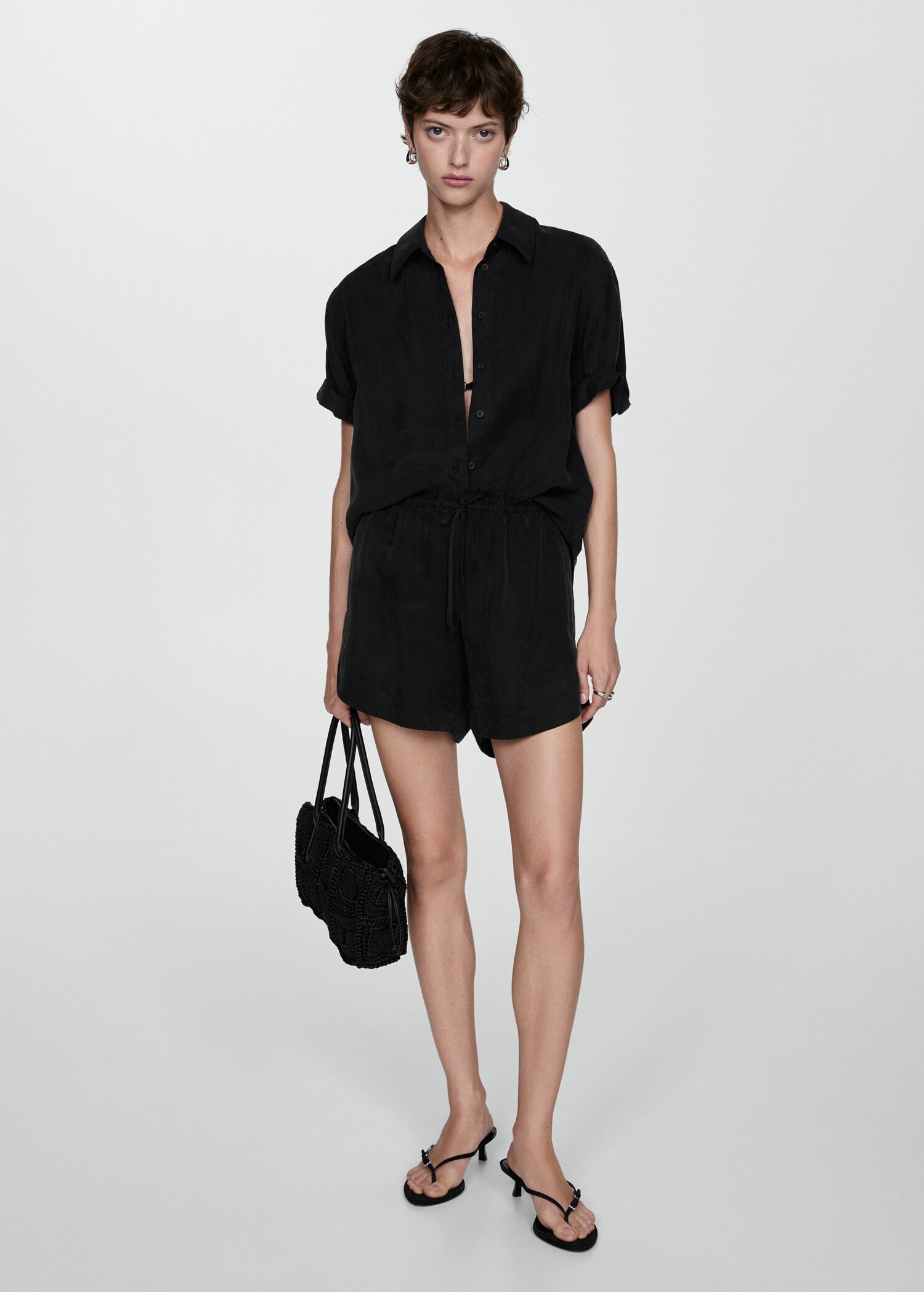 Short-sleeved cupro shirt - General plane