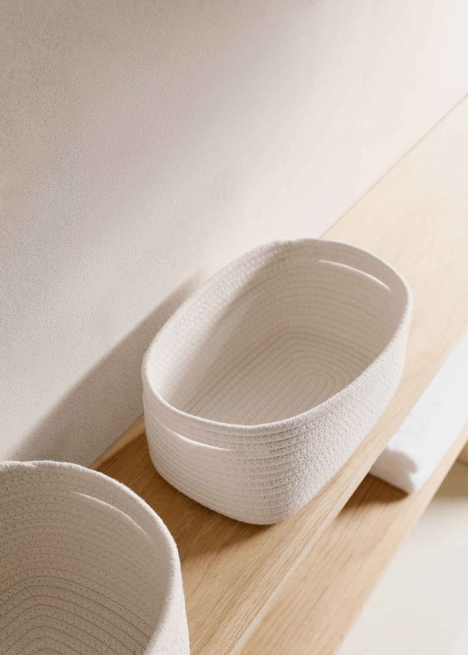 Panier de rangement moyen en coton - Plan général