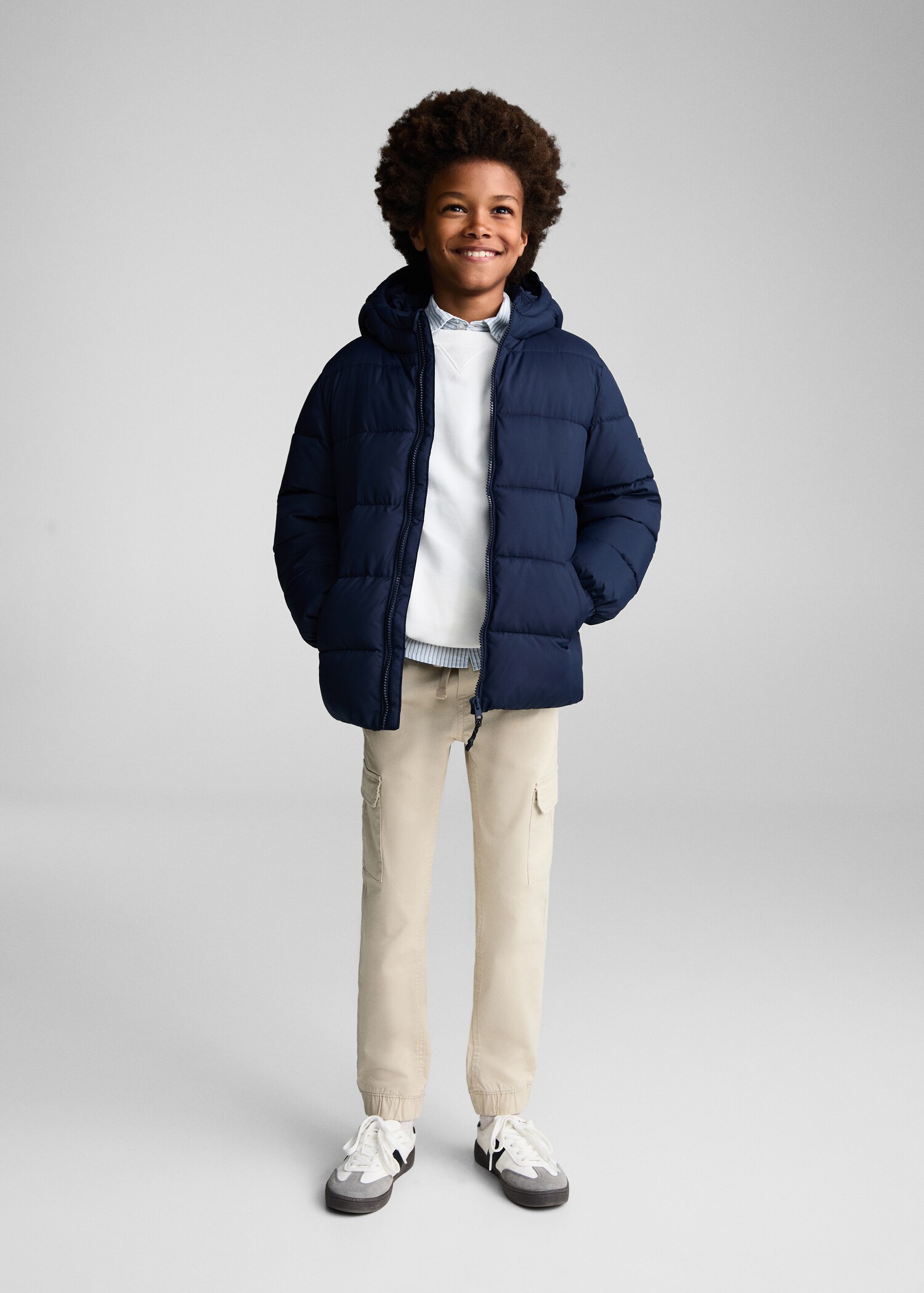 Hood quilted coat - General plane