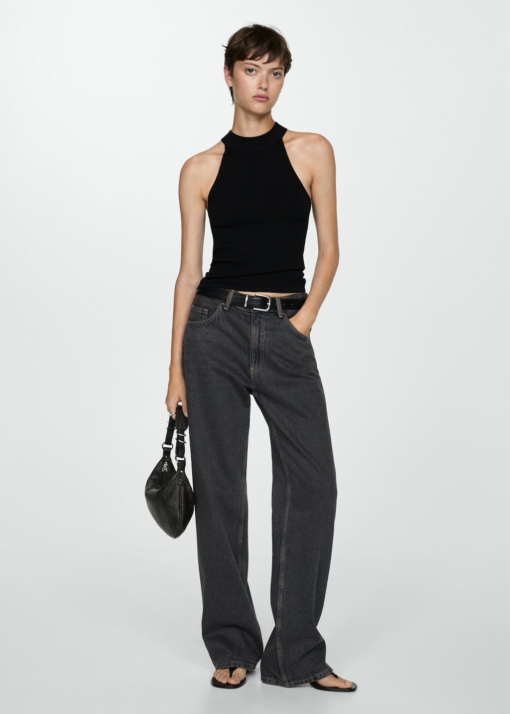 Top punto cuello halter