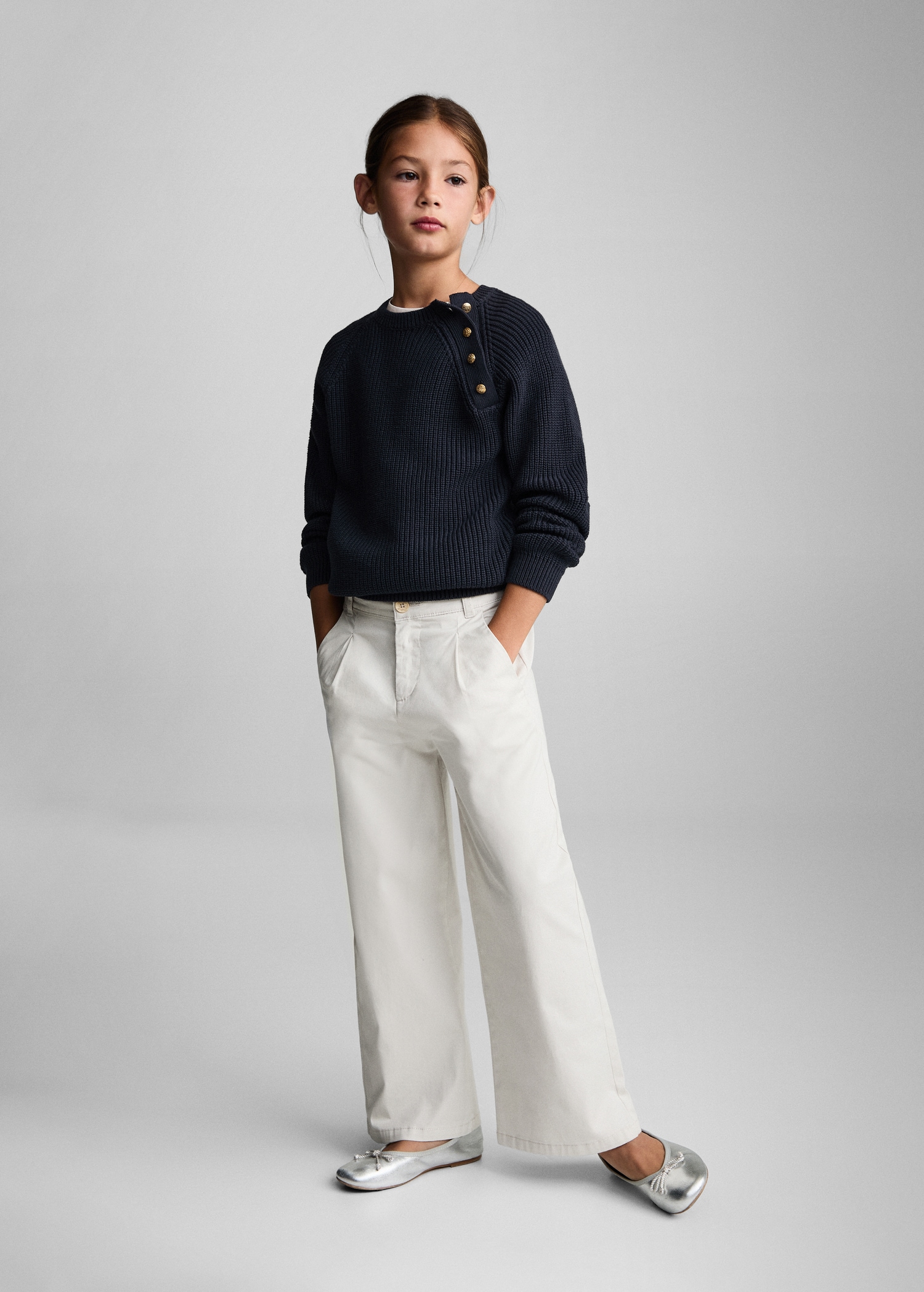 Buttons detail knit sweater - General plane