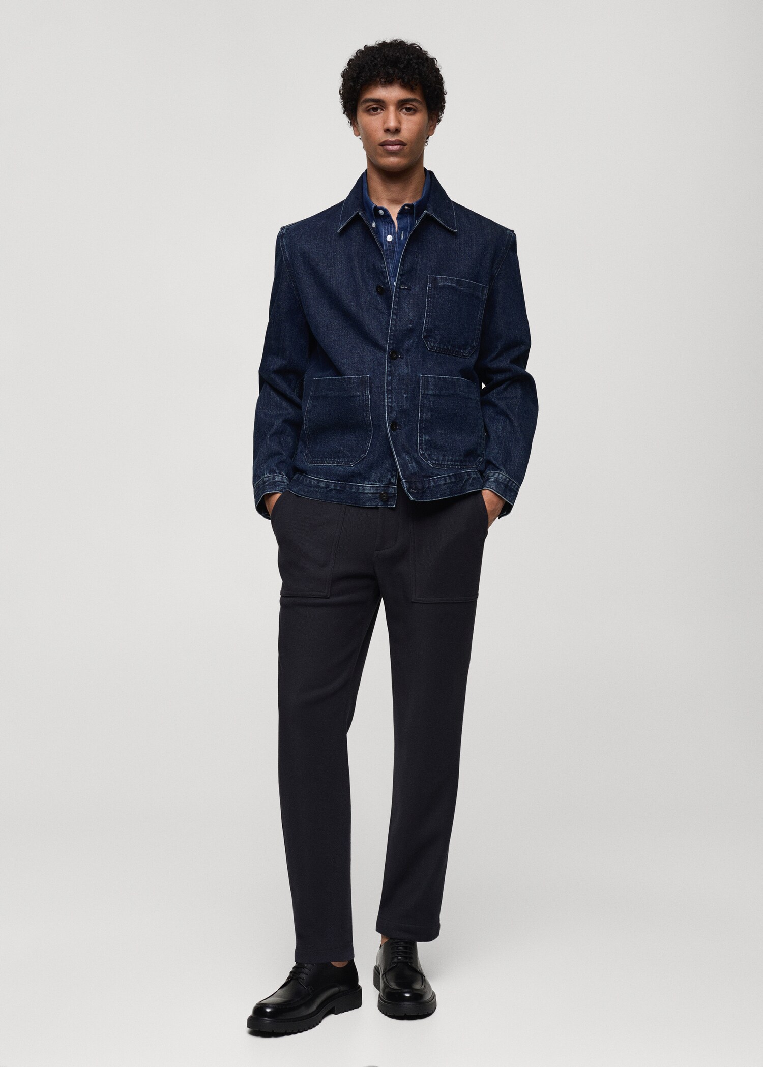 Pocketed denim jacket - General plane