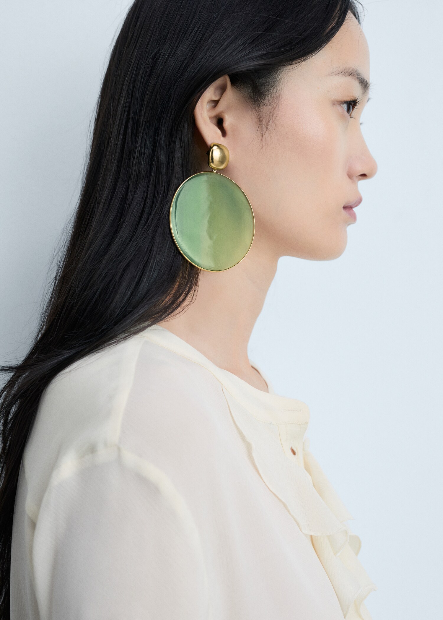 Boucles d'oreilles maxi rondes résine - Plan général