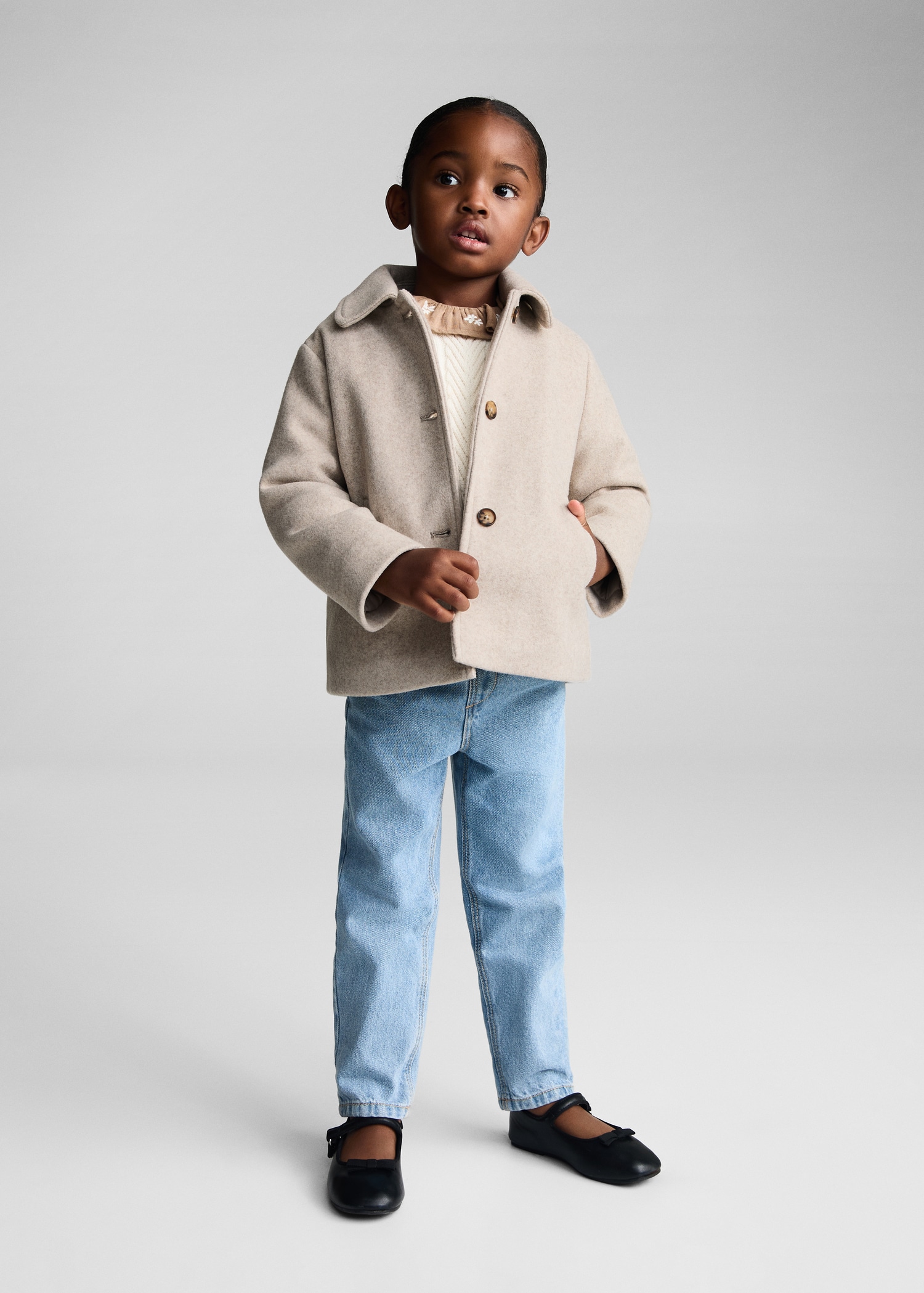 Manteau court drap de laine MANGO Niger