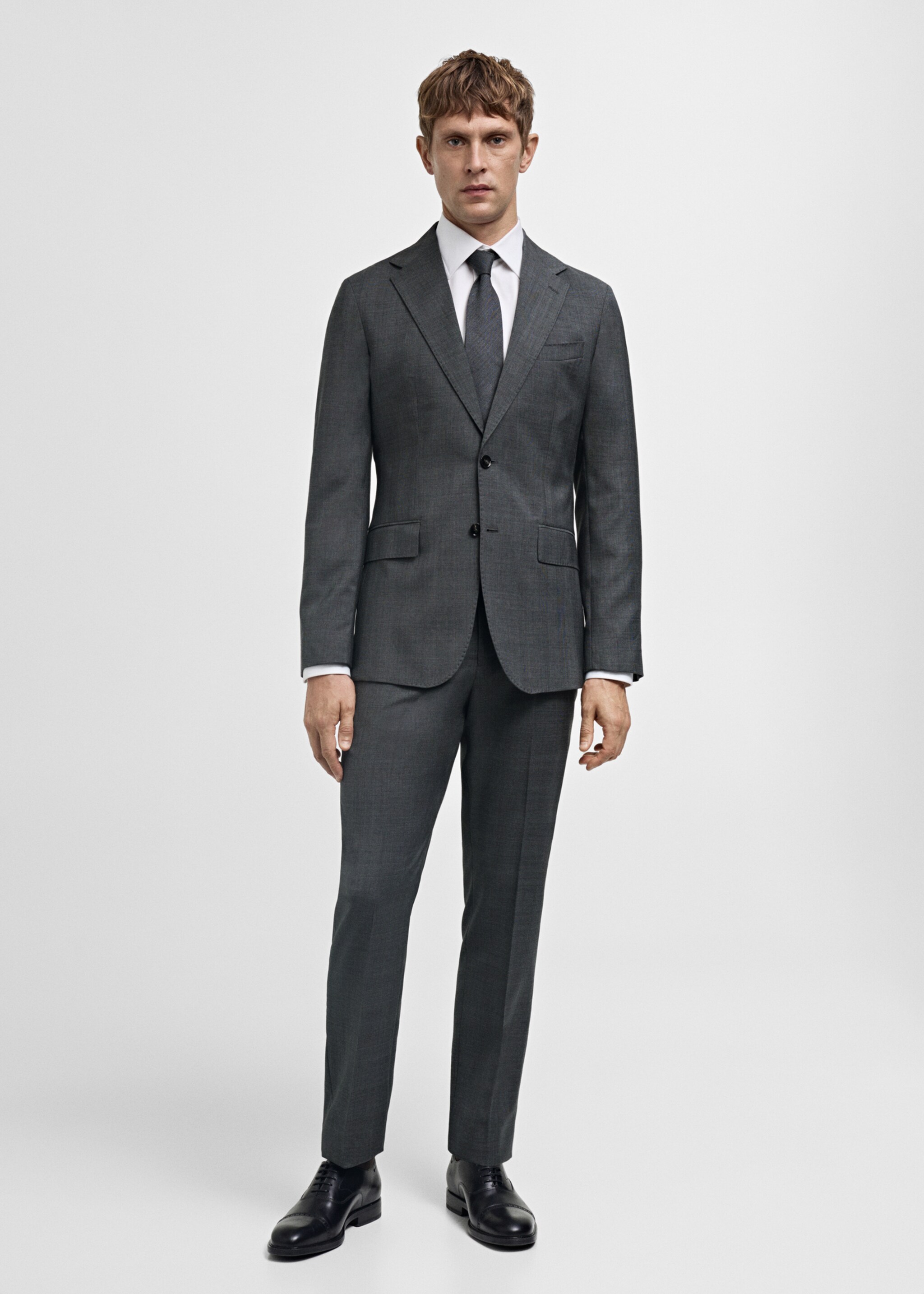 Veste costume slim-fit 100 % laine vierge prince-de-galles - Plan général