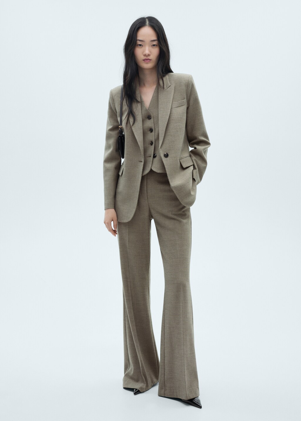 Veste de costume micro pied de poule Femme MANGO Luxembourg