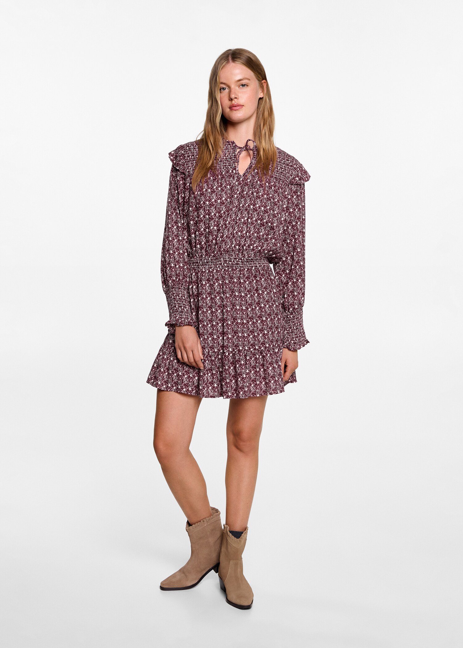 Ruched floral dress - General plane