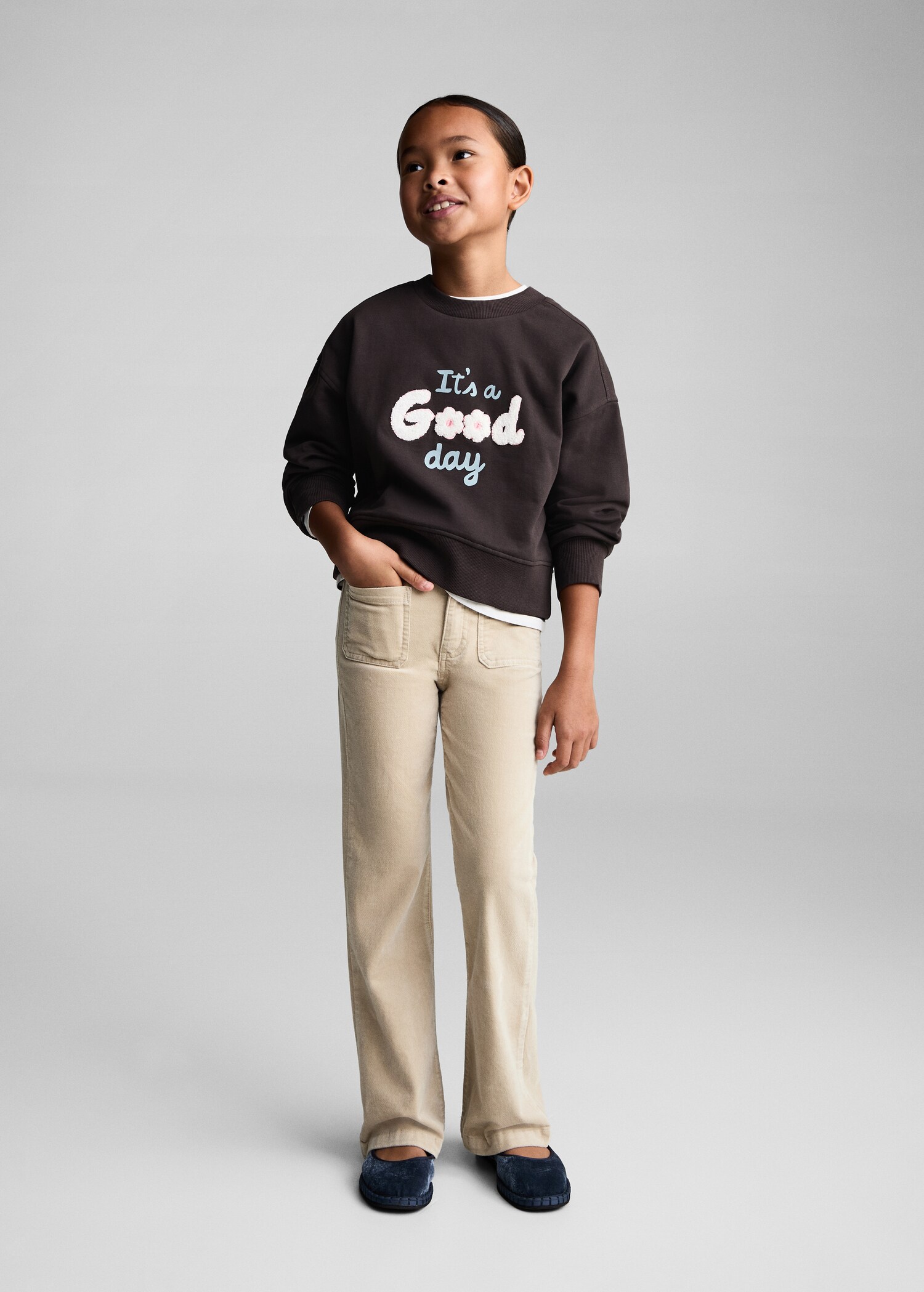 Velvet flared trousers - General plane