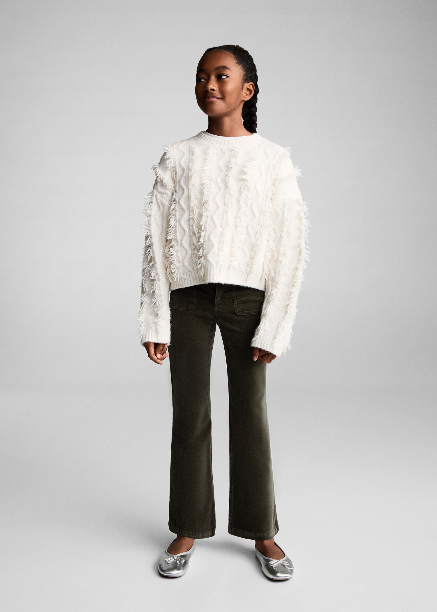 Velvet flared trousers - General plane
