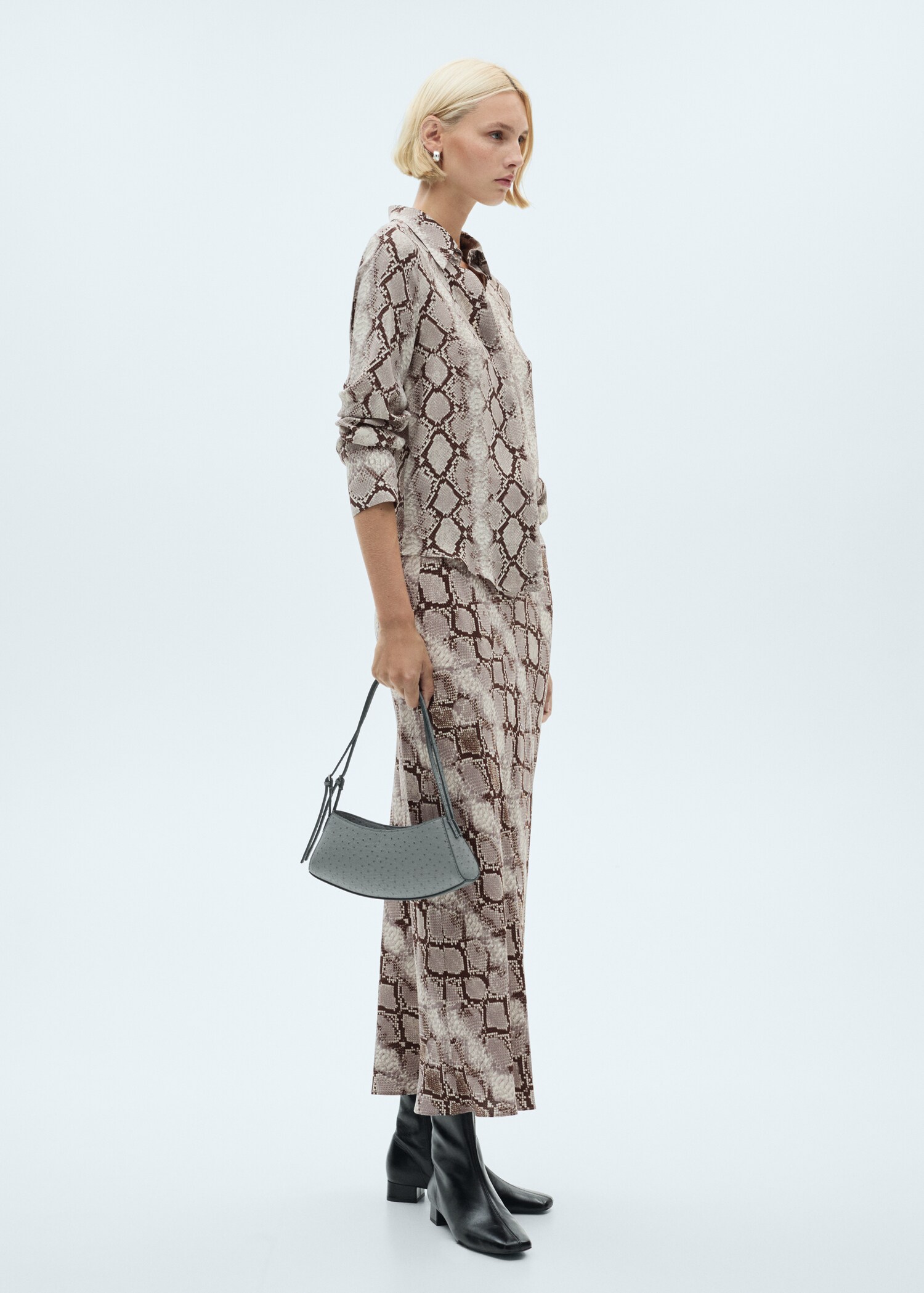 Long animal-print skirt - General plane