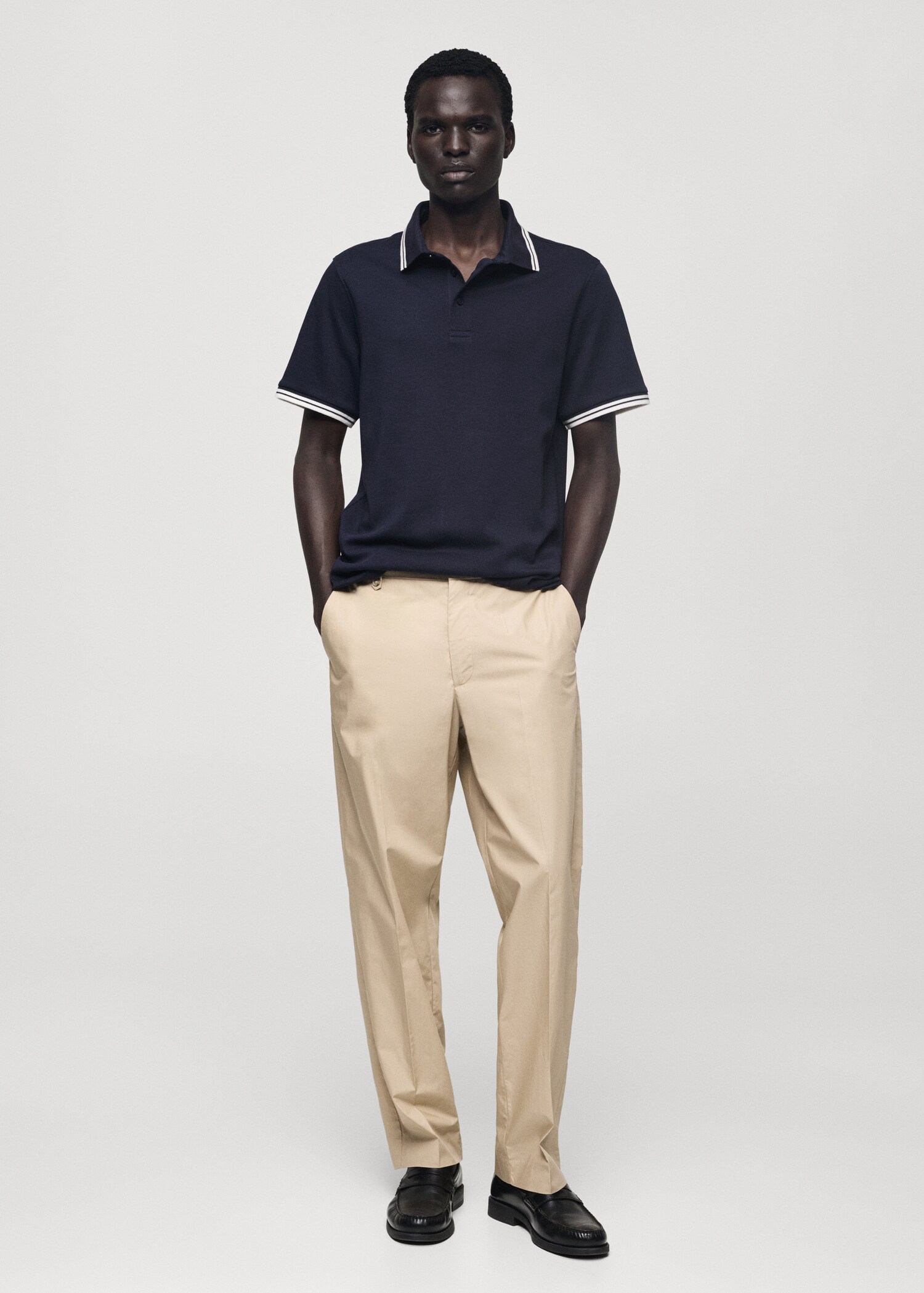 Polo 100 % coton liserés contrastants - Plan général
