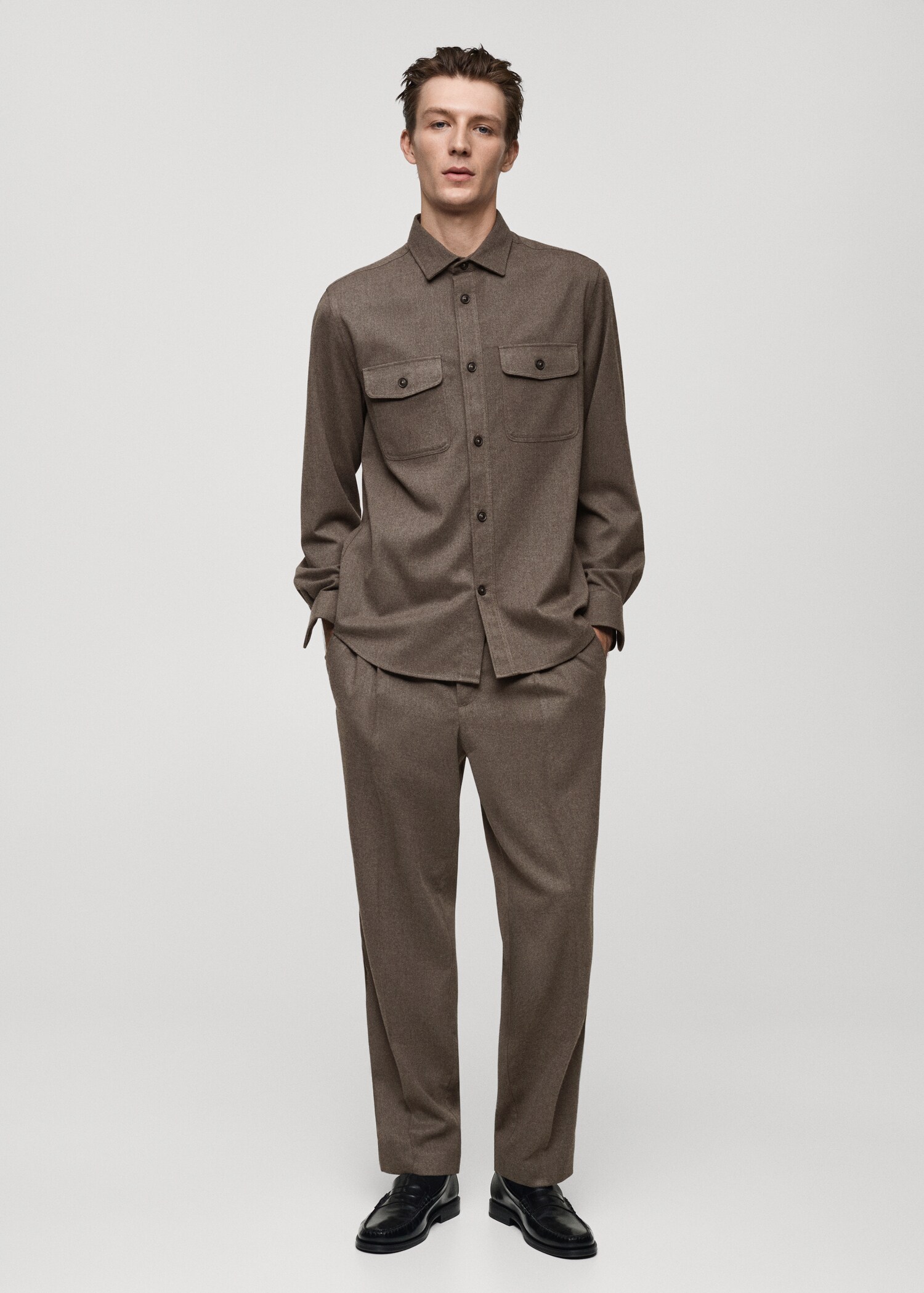 Surchemise flanelle regular-fit poches - Plan général