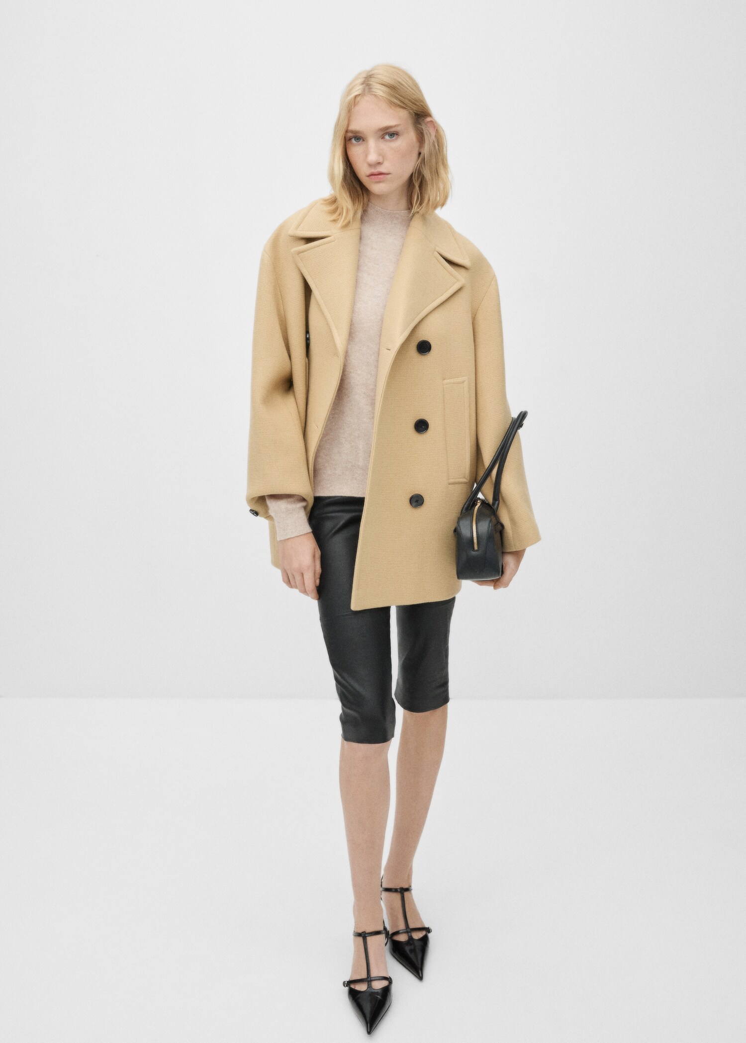 100% cashmere sweater with perkins neck - General plane