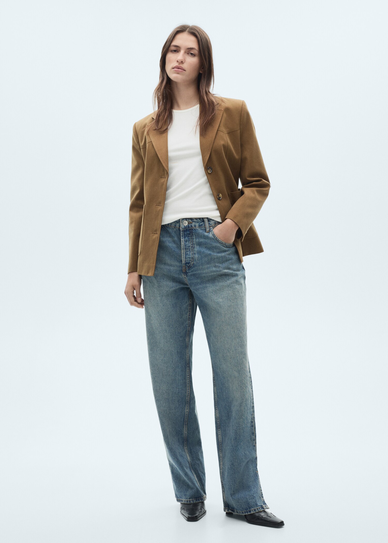 Lyocell jacket with pockets - General plane