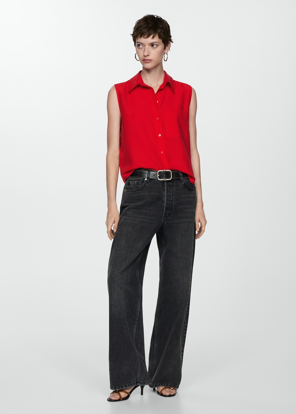 Camisa roja mujer mango new arrivals