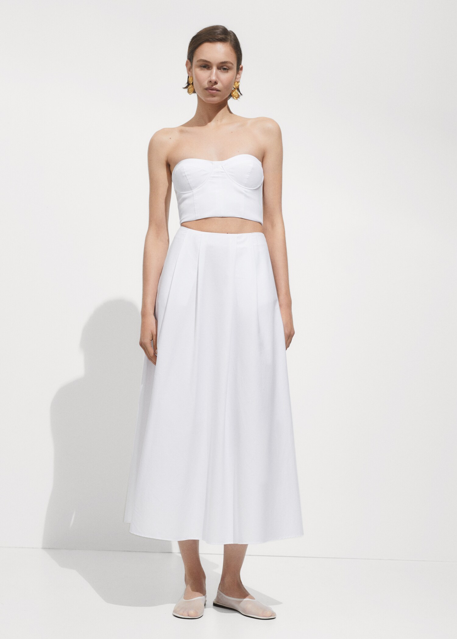 Strapless cropped top - General plane