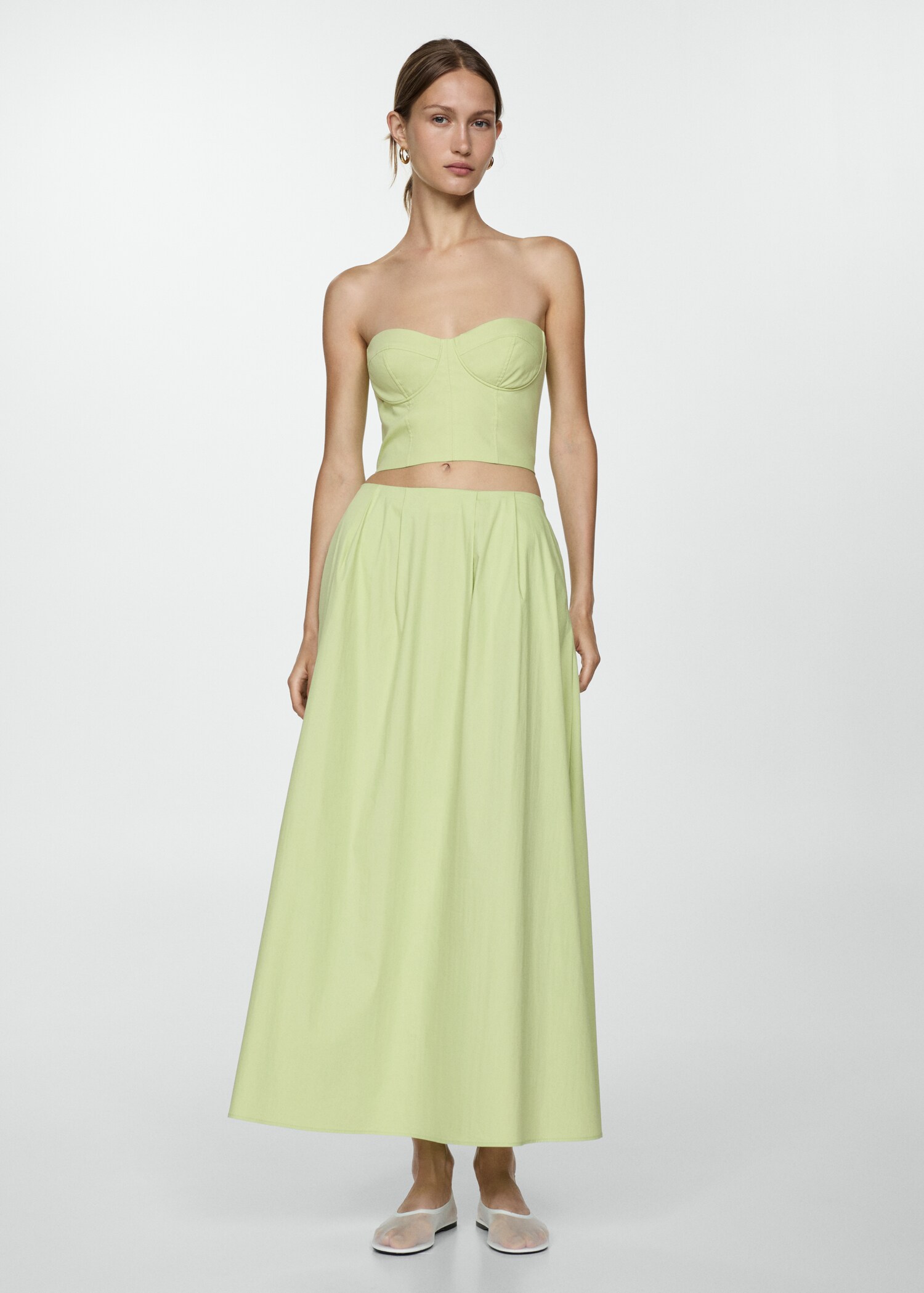 Strapless cropped top - General plane