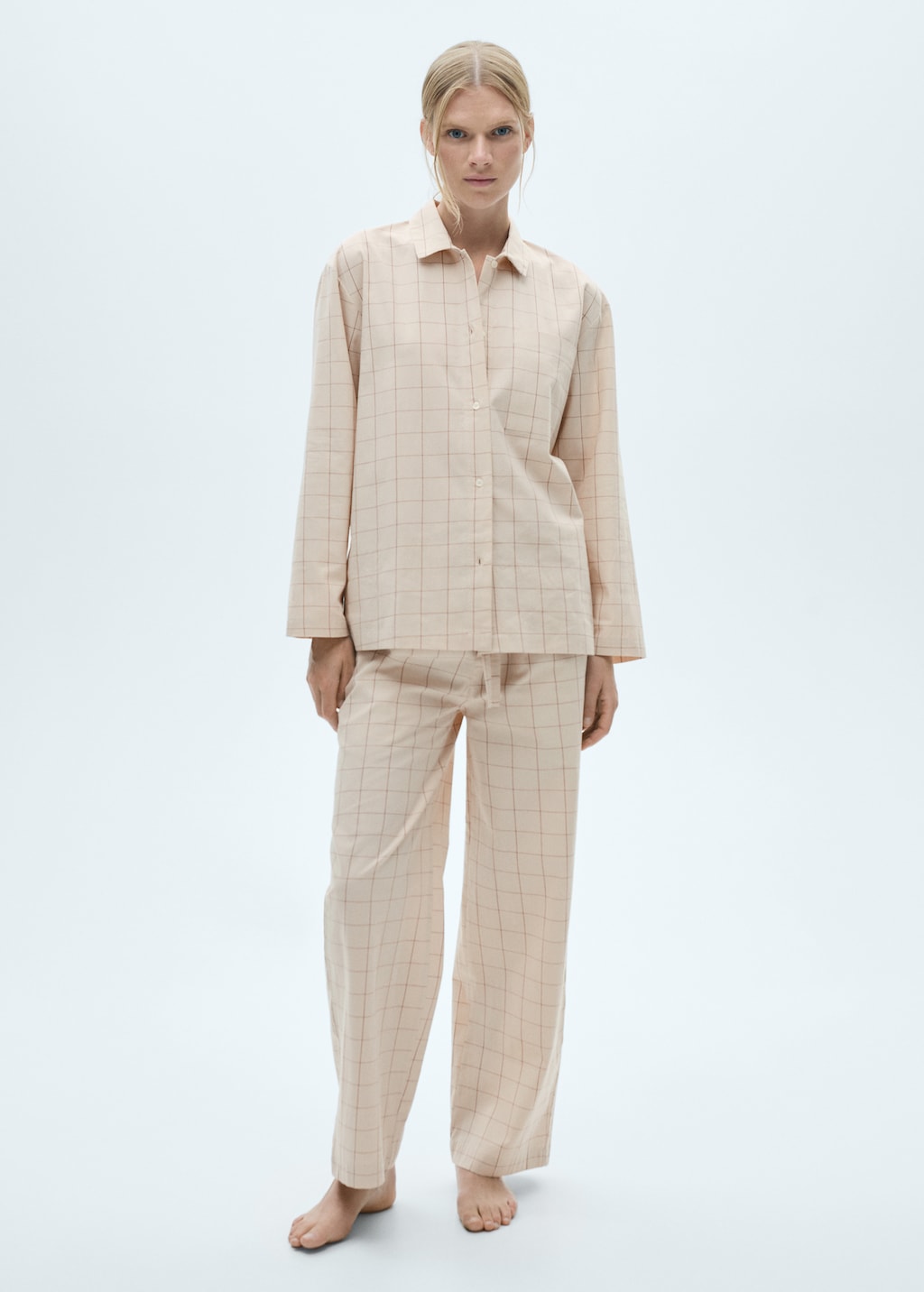 Two piece check pyjamas
