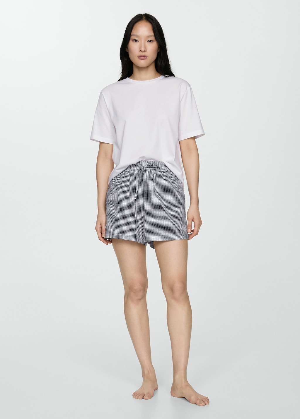Mango Gingham-check two-piece pajamas