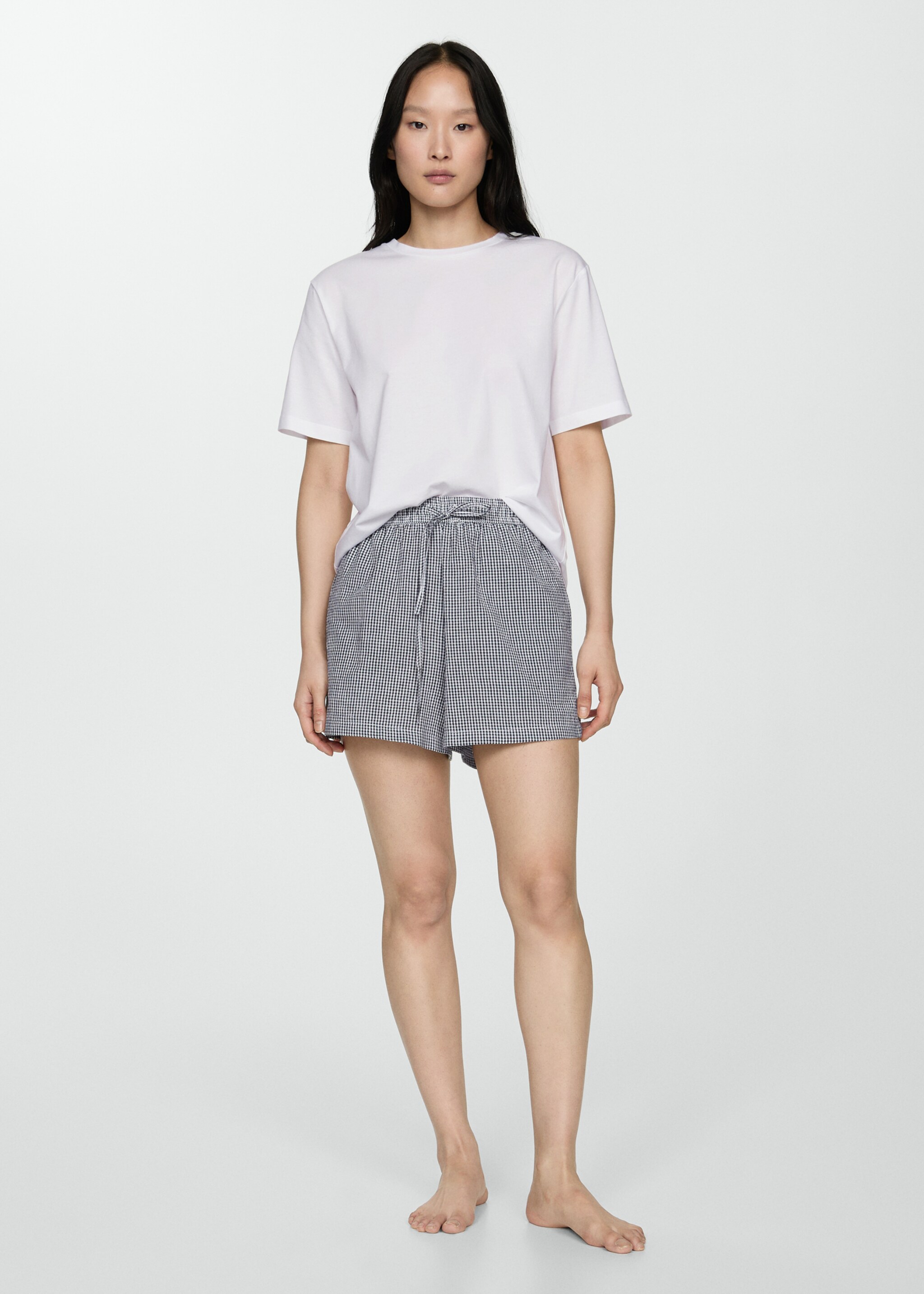 Gingham-check two-piece pyjamas - General plane