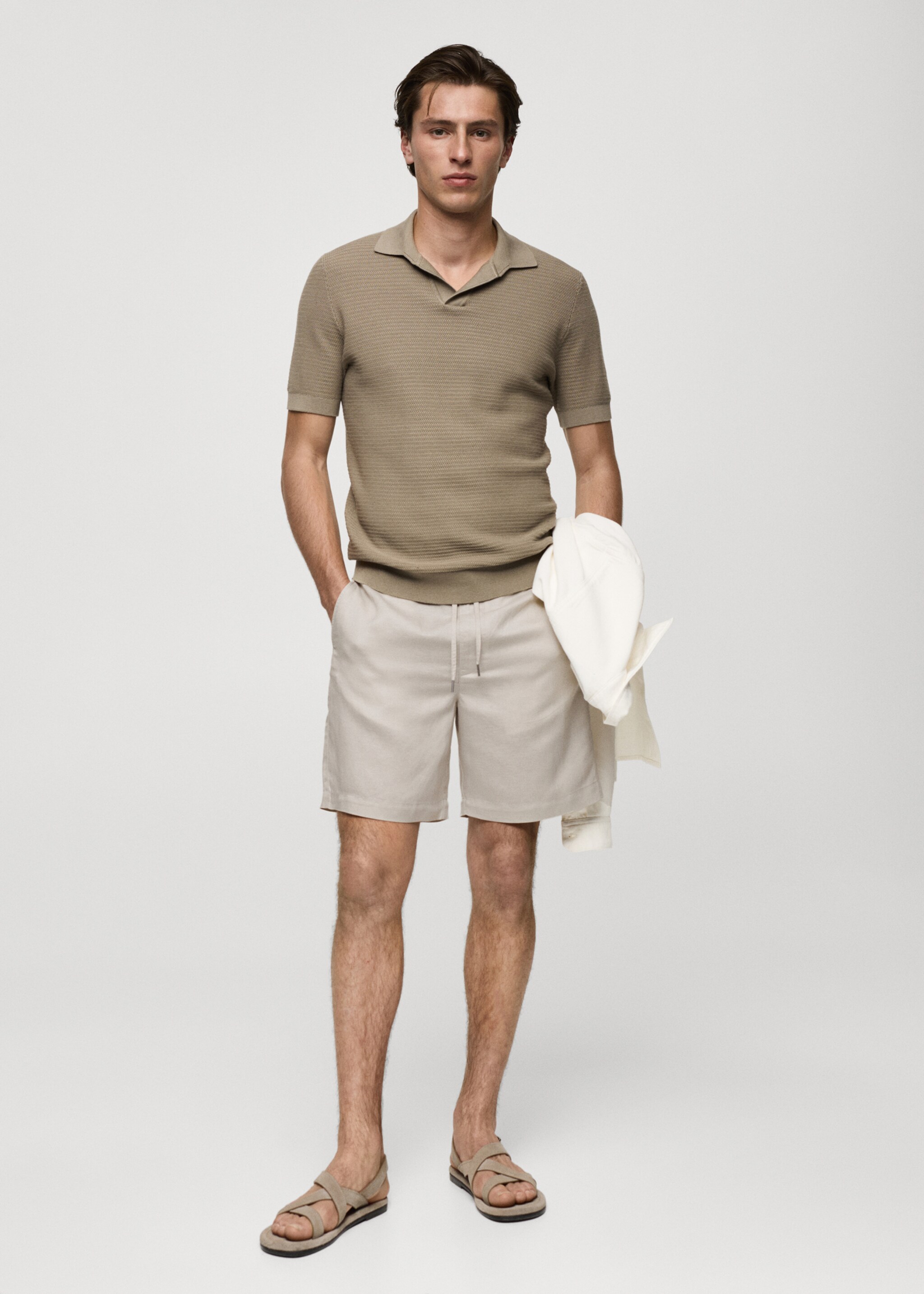 Bermudas lino tencel cordón - Plano general