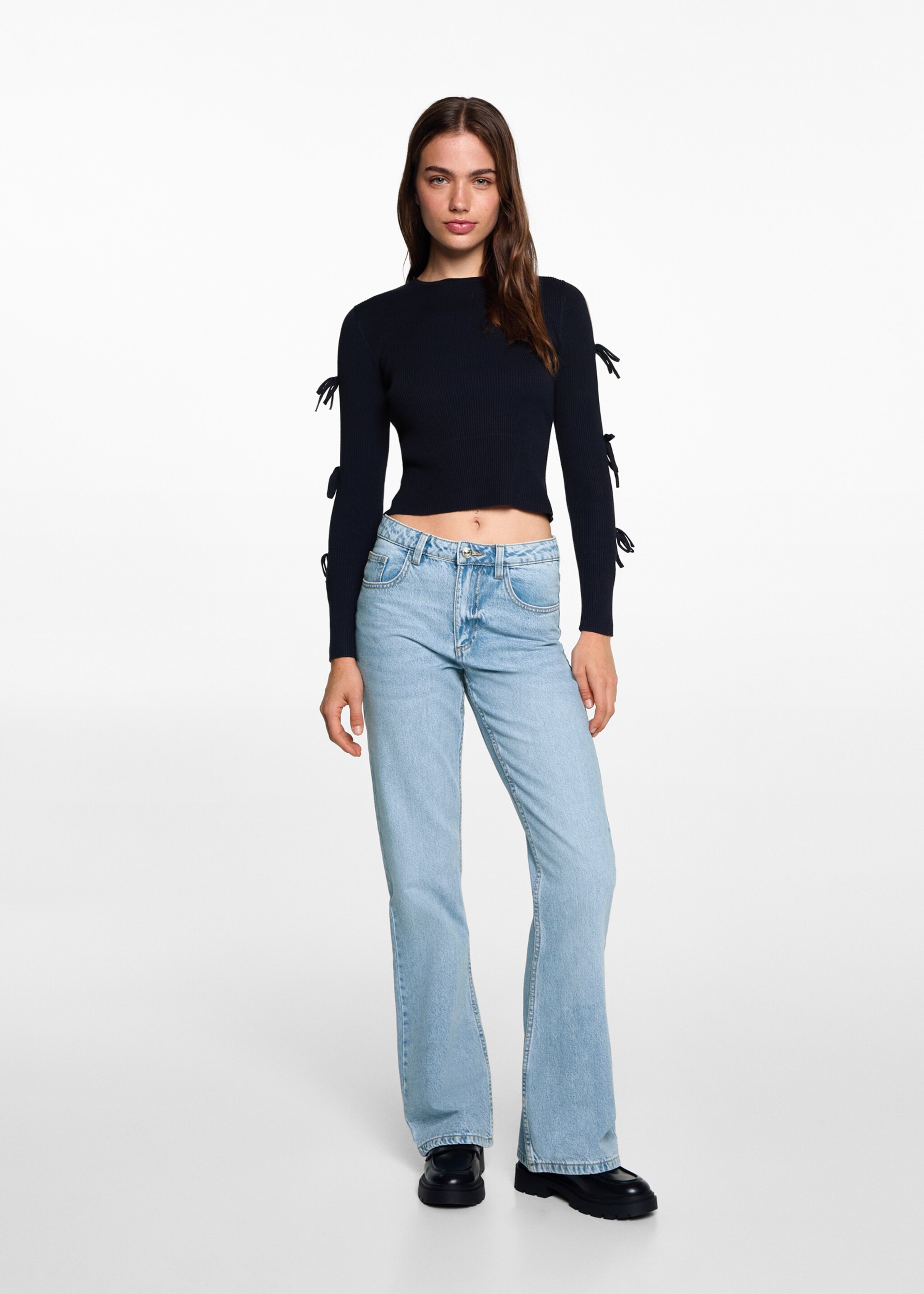 Jeans terminación flare - Plano general, Azul medio. Ref: 77082935-00.