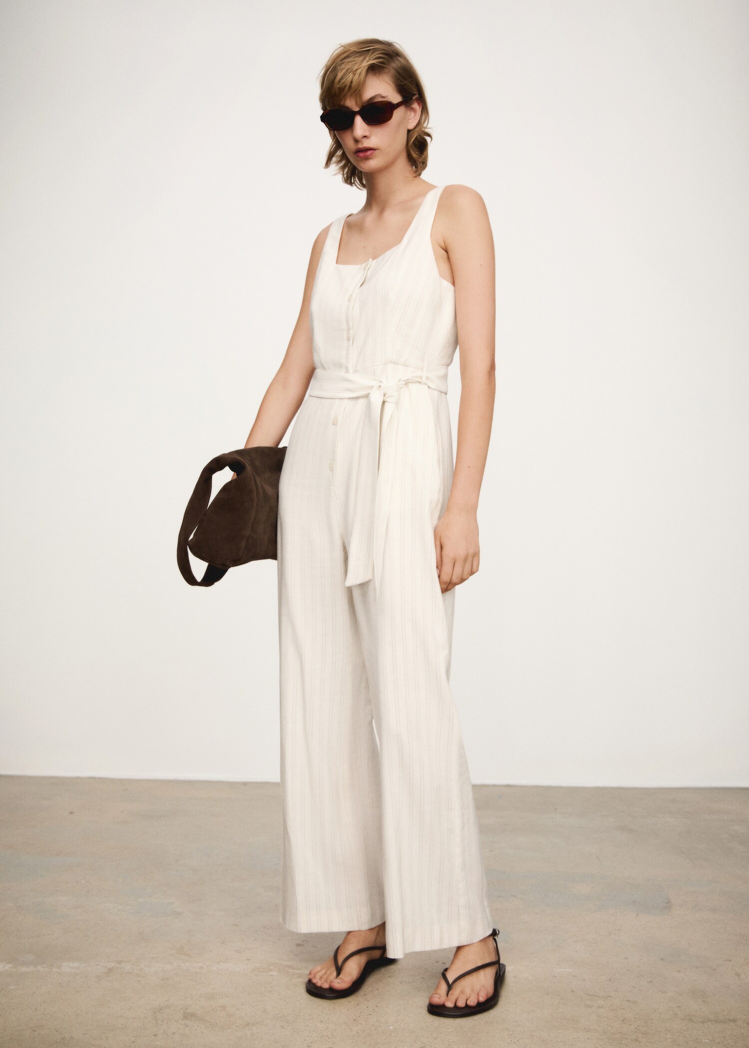 Striped bow jumpsuit - General plane