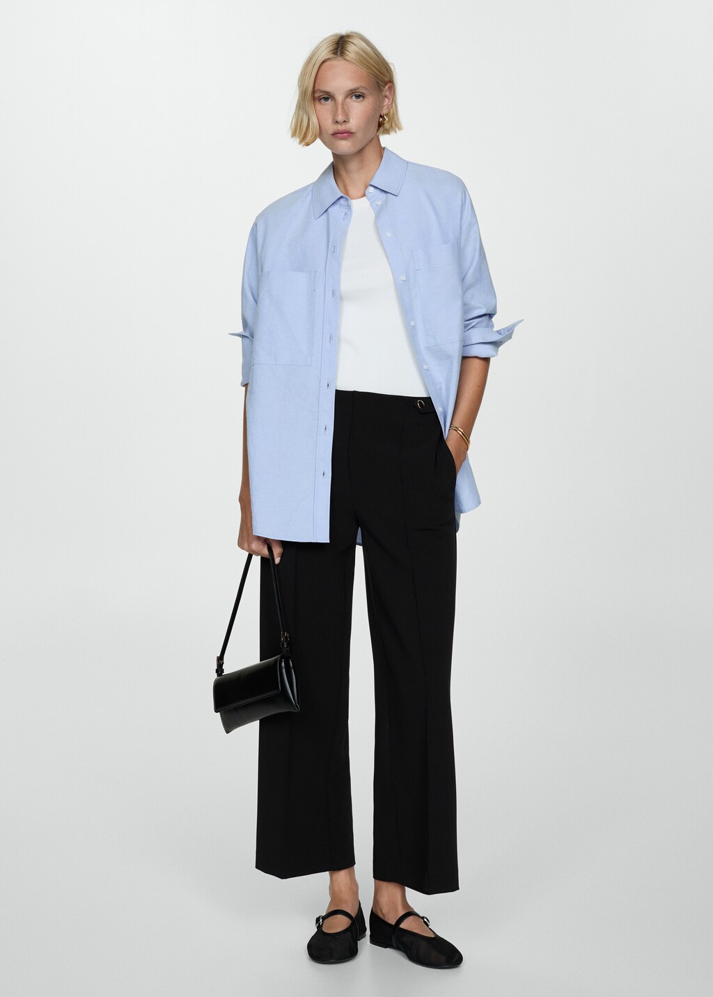 Buttons straight-fit pants - image 2