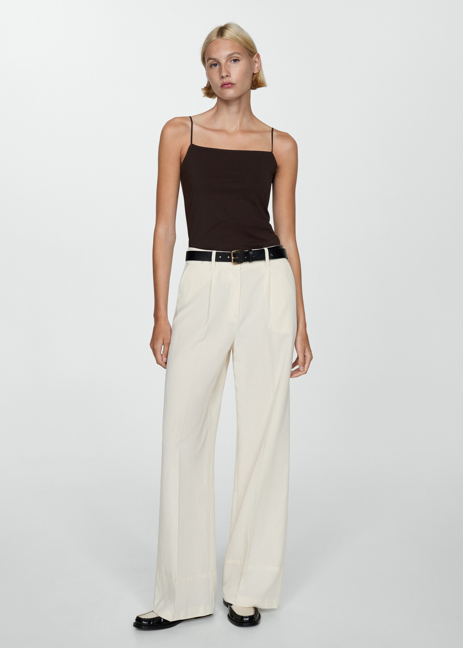 Strapless straight-neck top - General plane