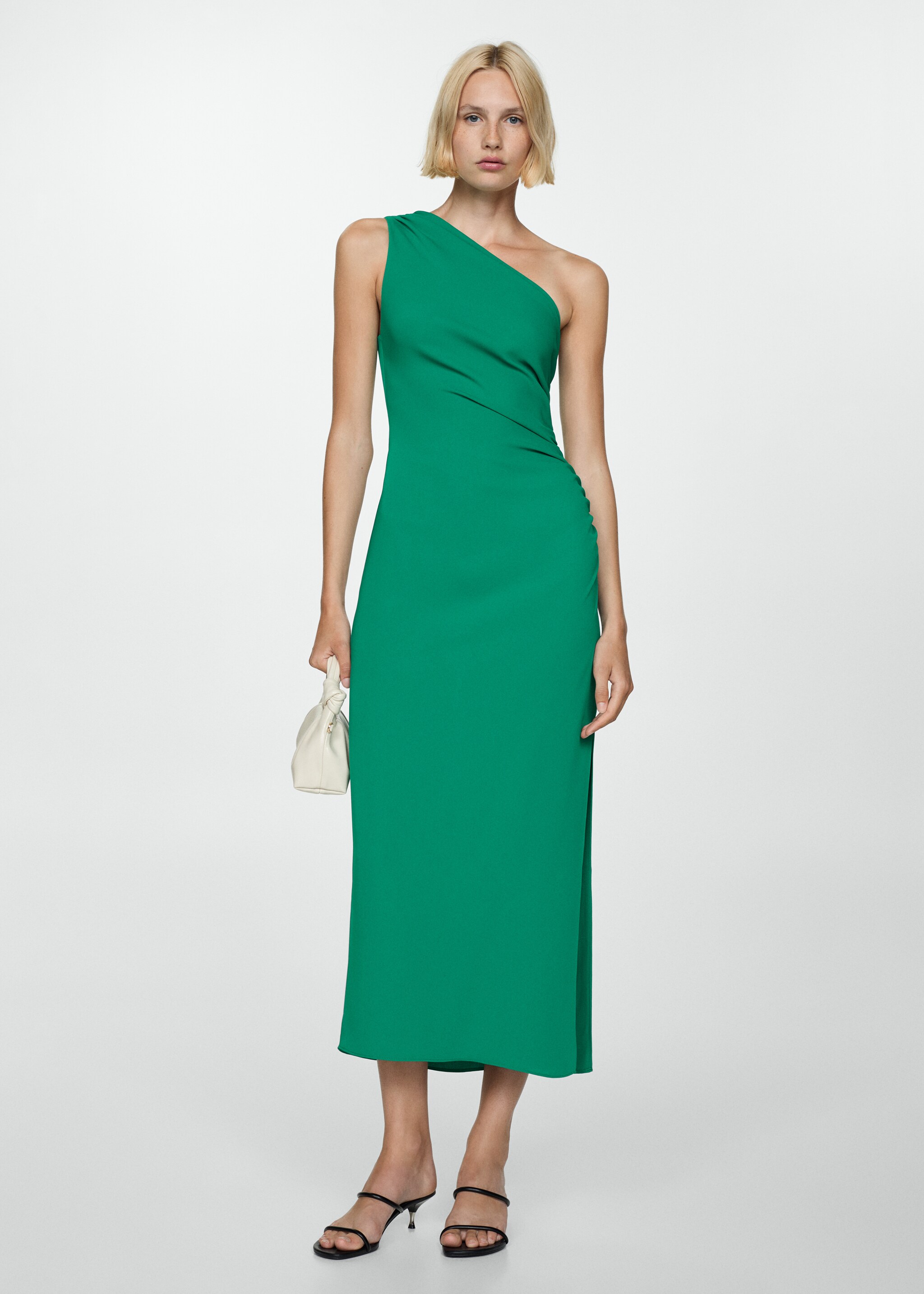 Asymmetrical dress with draped details - General plane