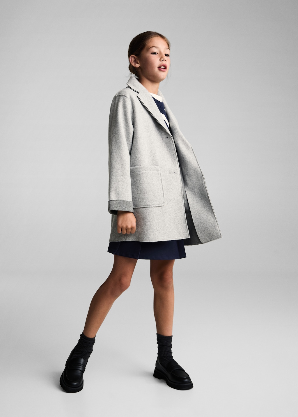 Manteau drap de laine poches Enfants MANGO Canada