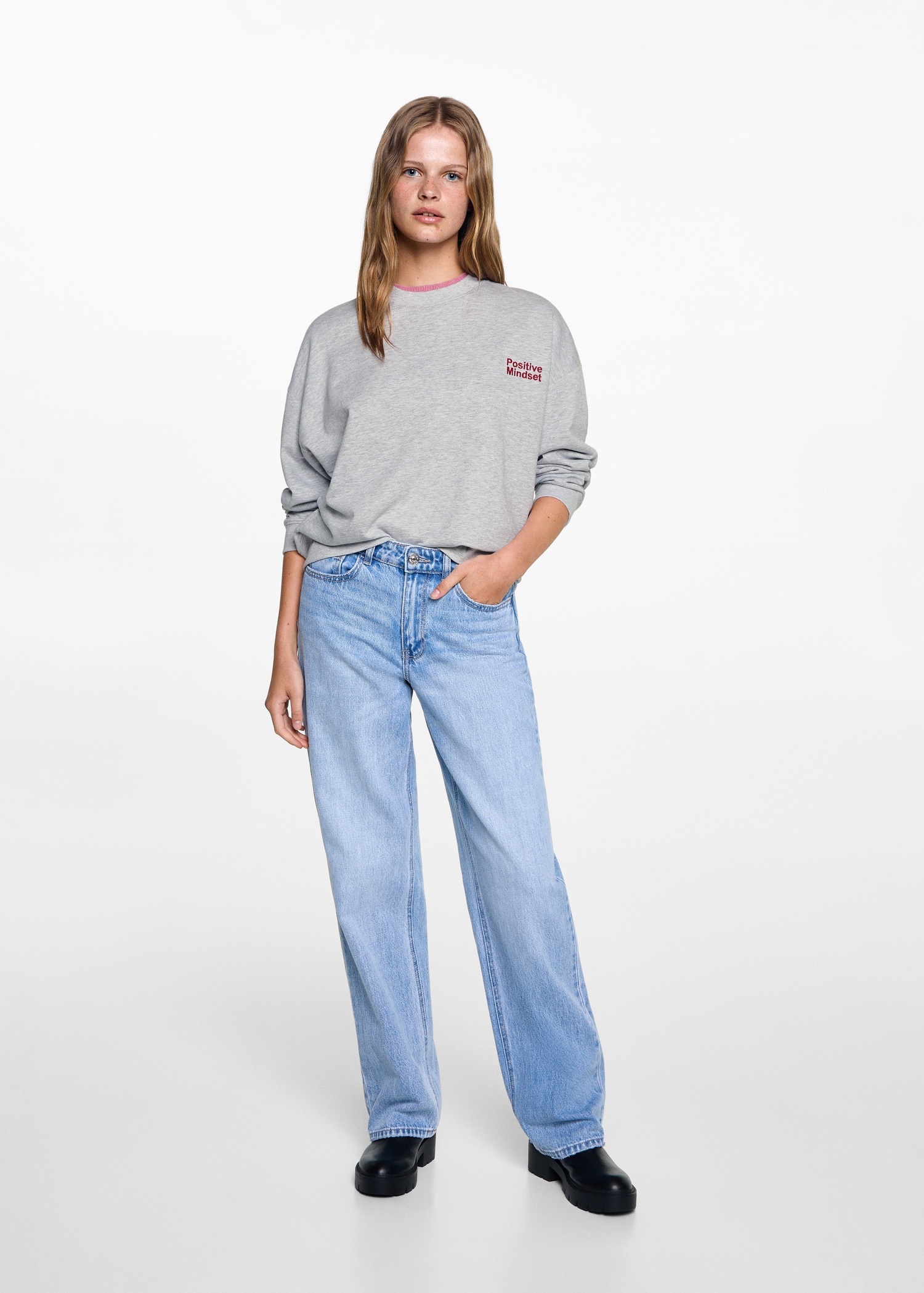 Embroidered detail cotton sweatshirt - General plane