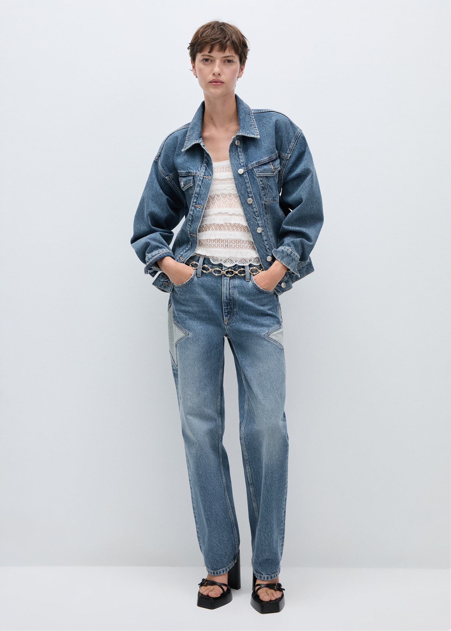Blouson en jean étoile - Plan général