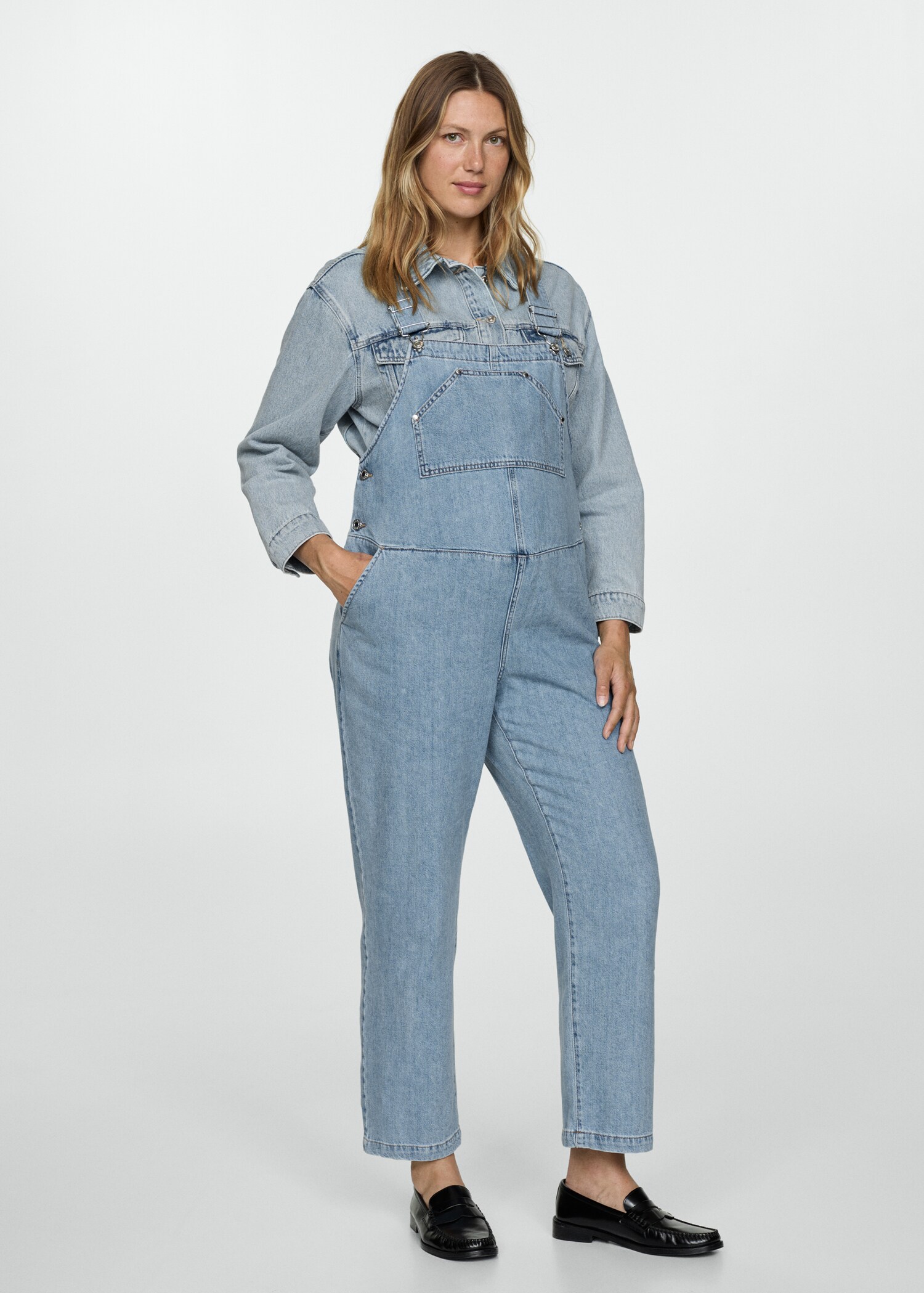 Maternity denim dungarees - General plane