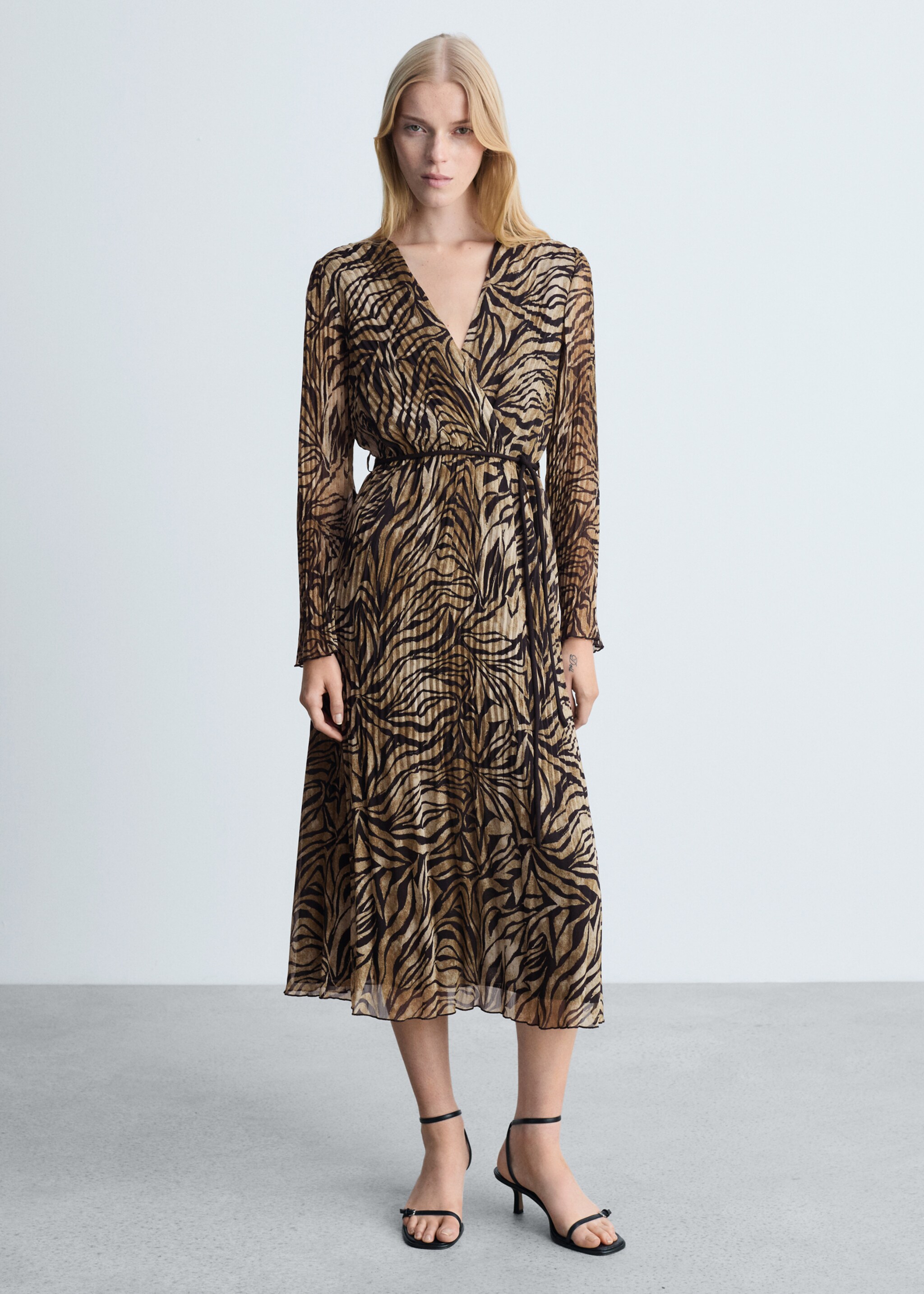 Leopard-print dress with bow - General plane