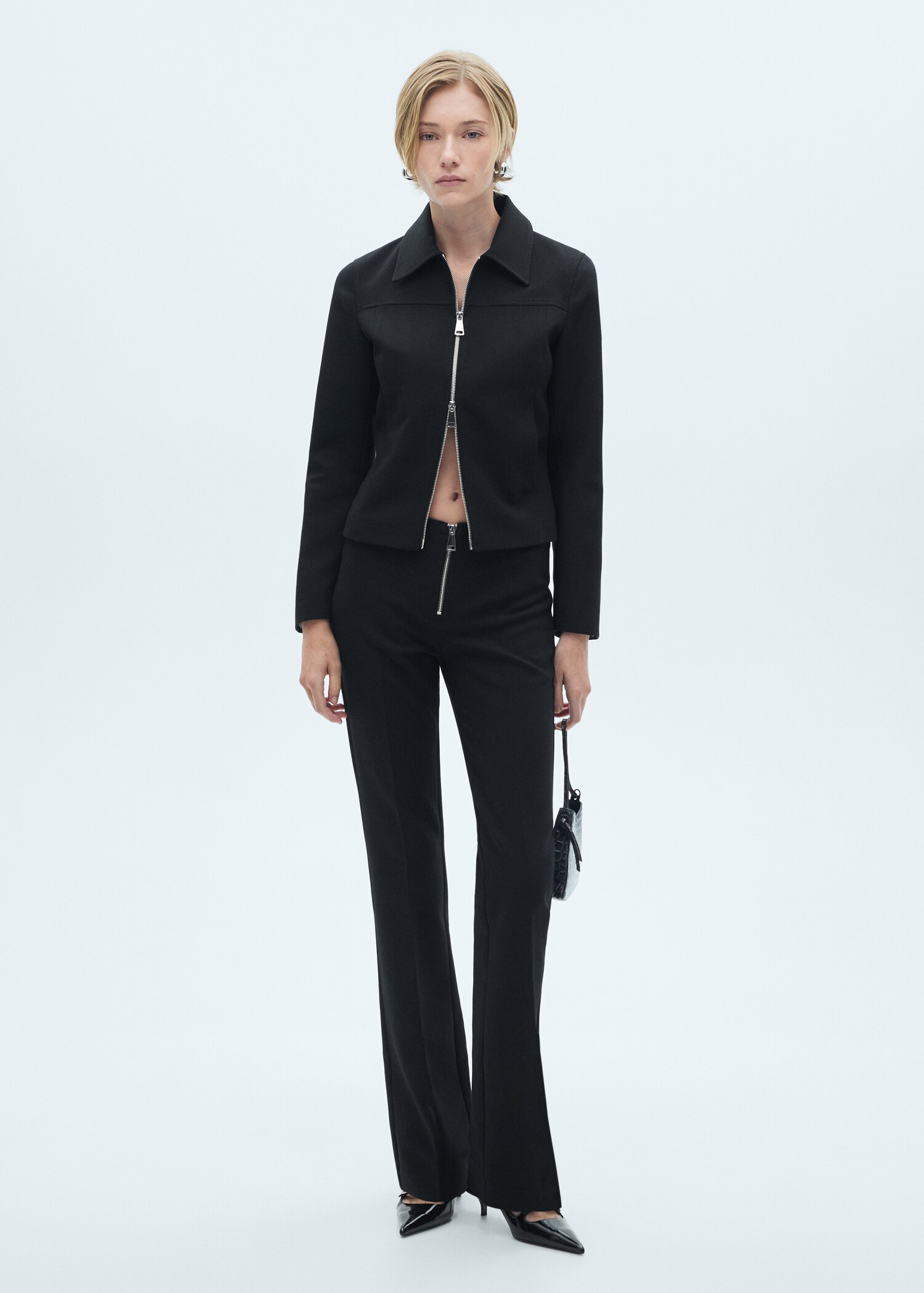 Flared pants with zip - General plane