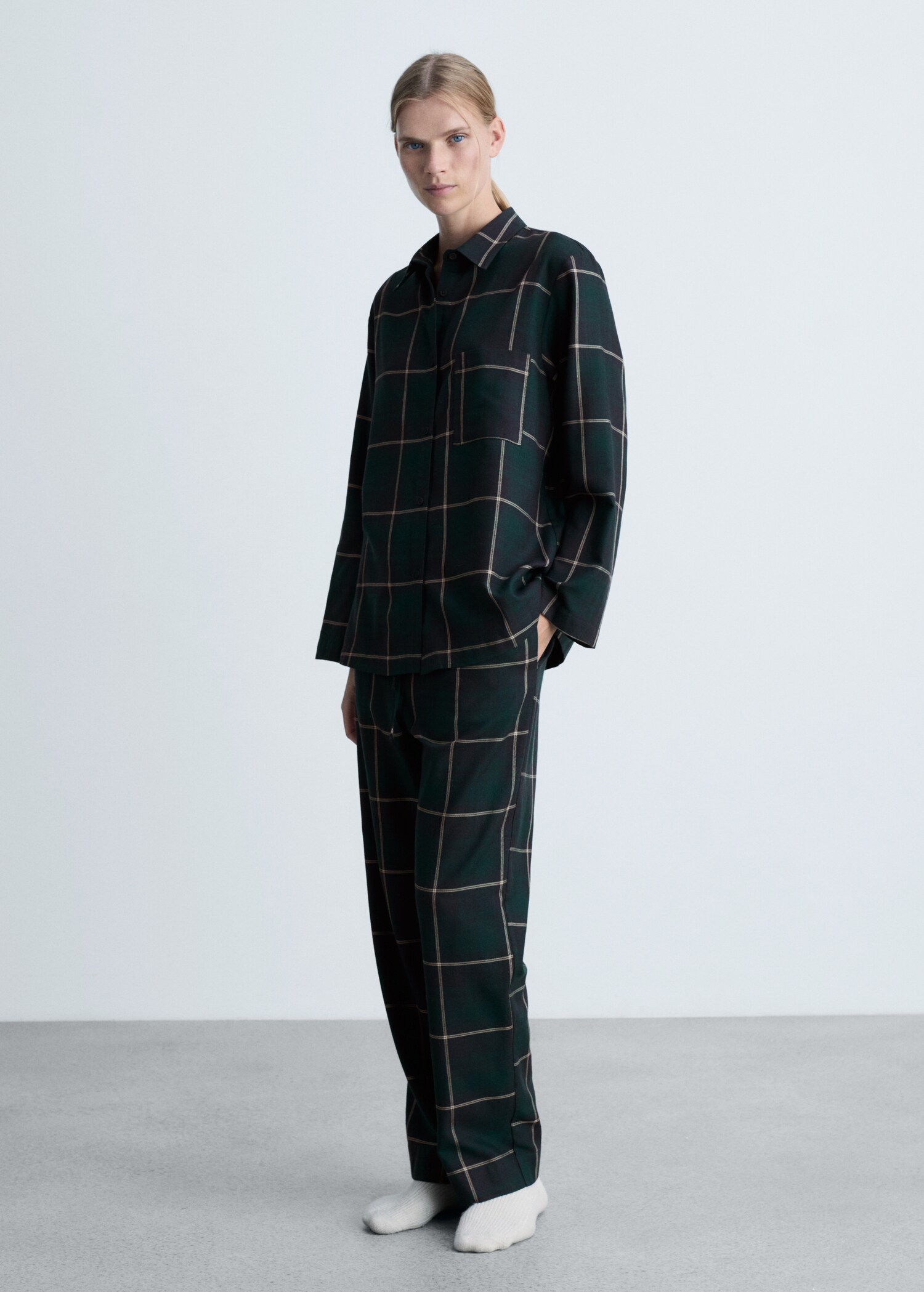 Cuadros Pantalones Franela Mujer Pijama Polar Pantalon Pijama