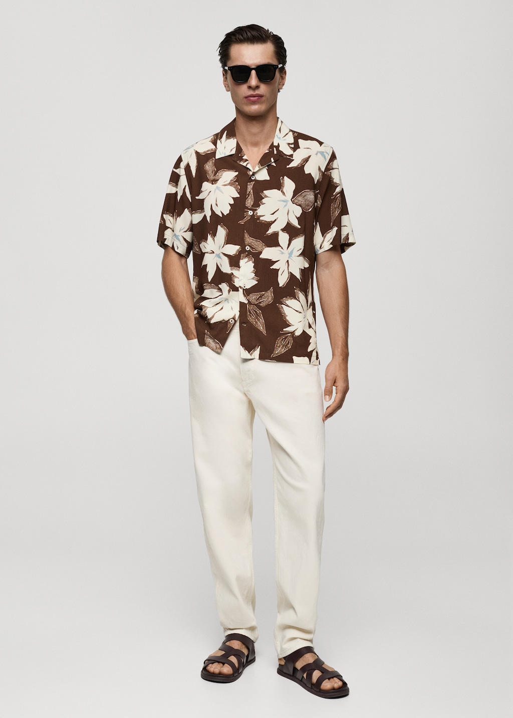 Regular fit overhemd met safariprint Heren MANGO Nederland