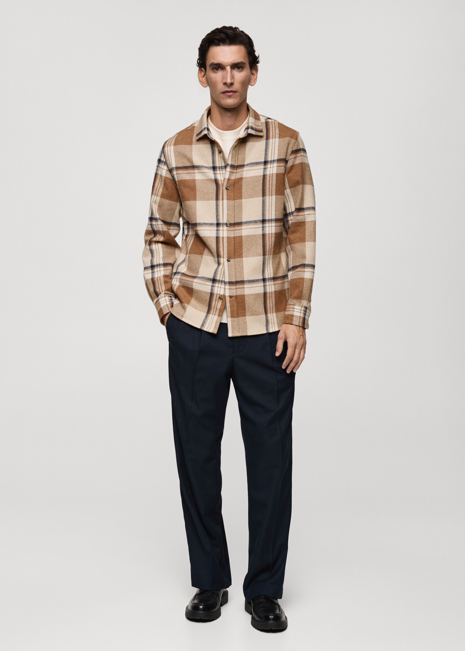 Sobrecamisa 100% algodón franela cuadros - Plano general
